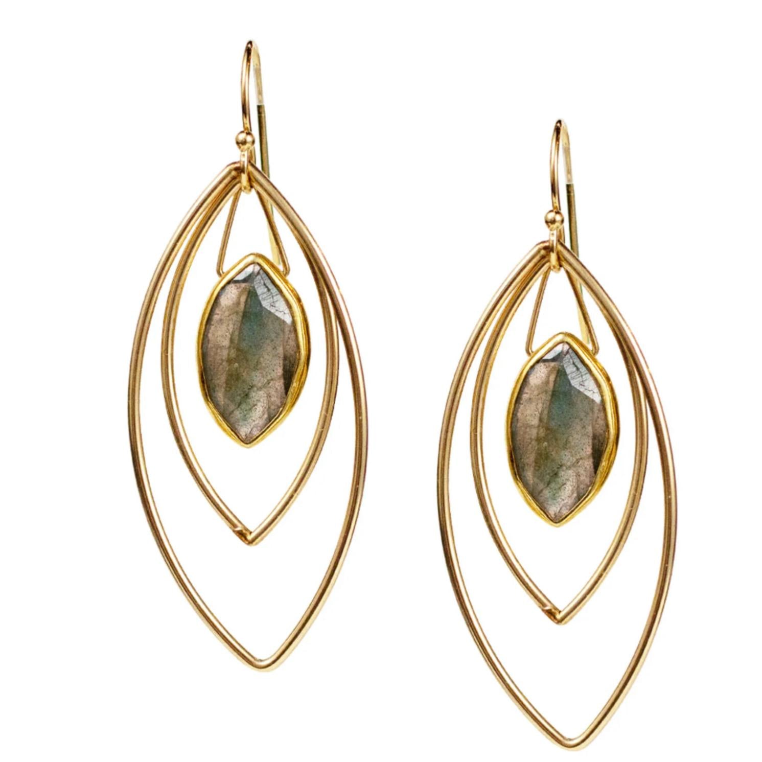 Halley Labradorite Earrings-Lulu Designs