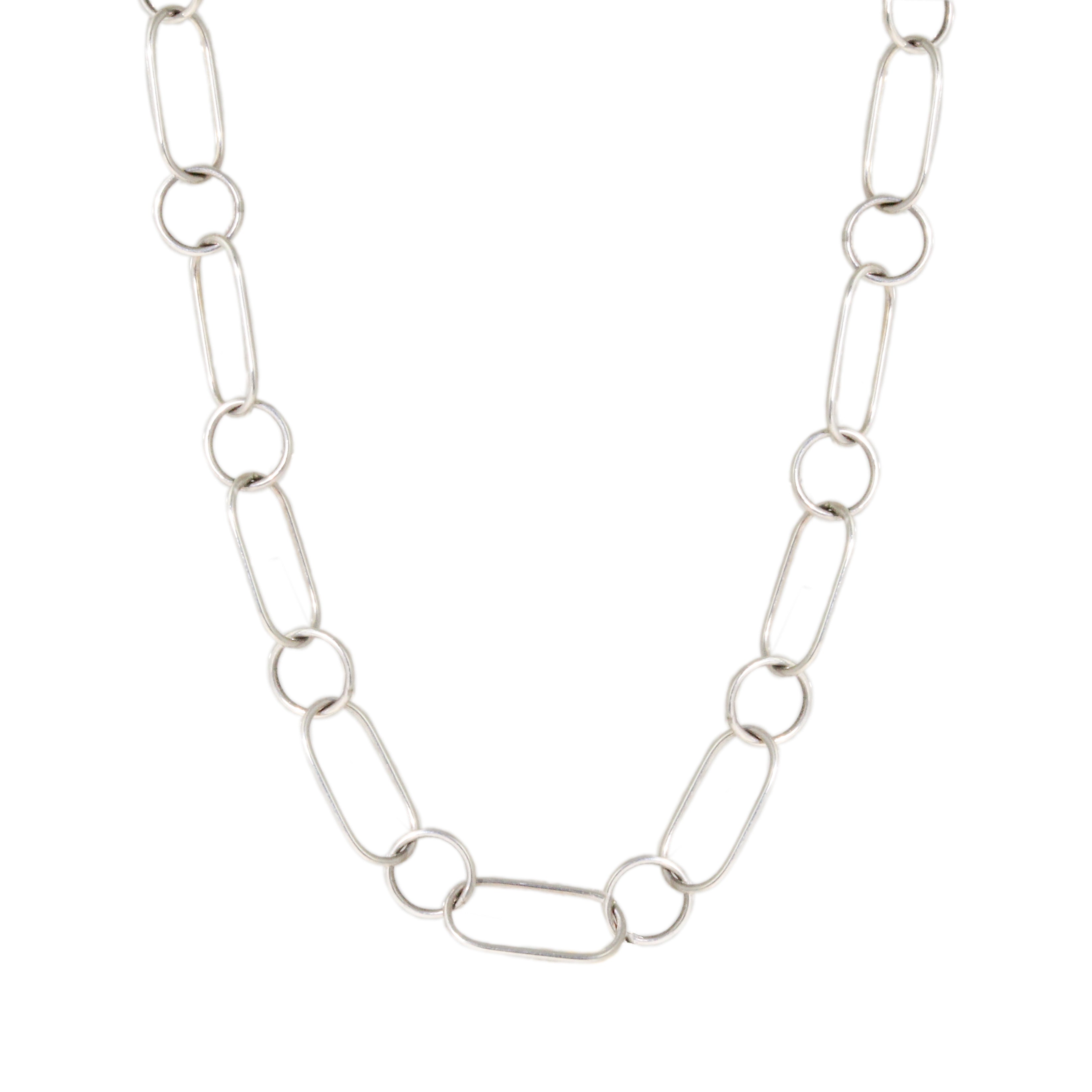 Handmade Oval and Round Chain Necklace-Melissa Joy Manning