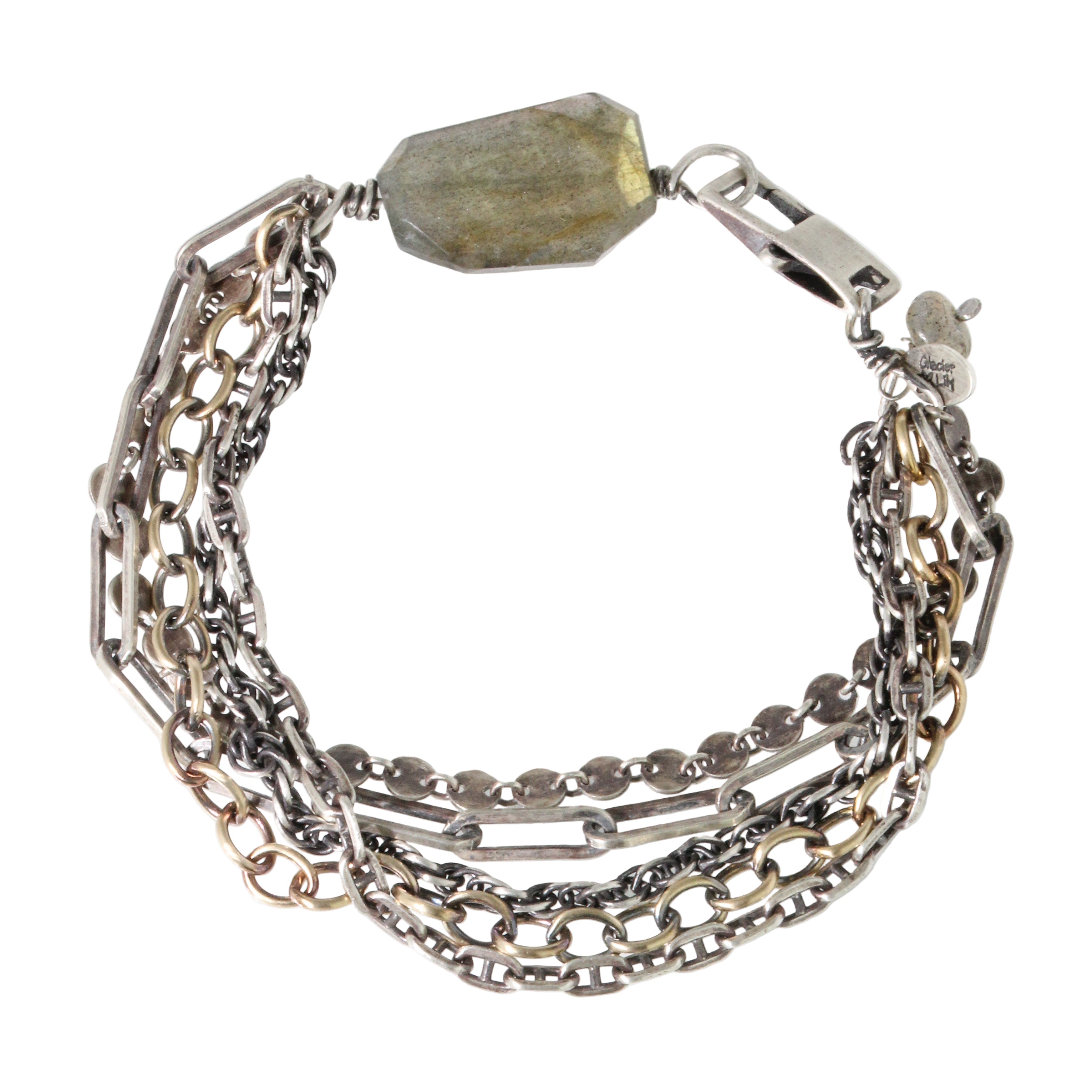 Labradorite and Five Chain Bracelet-Glacier Lily
