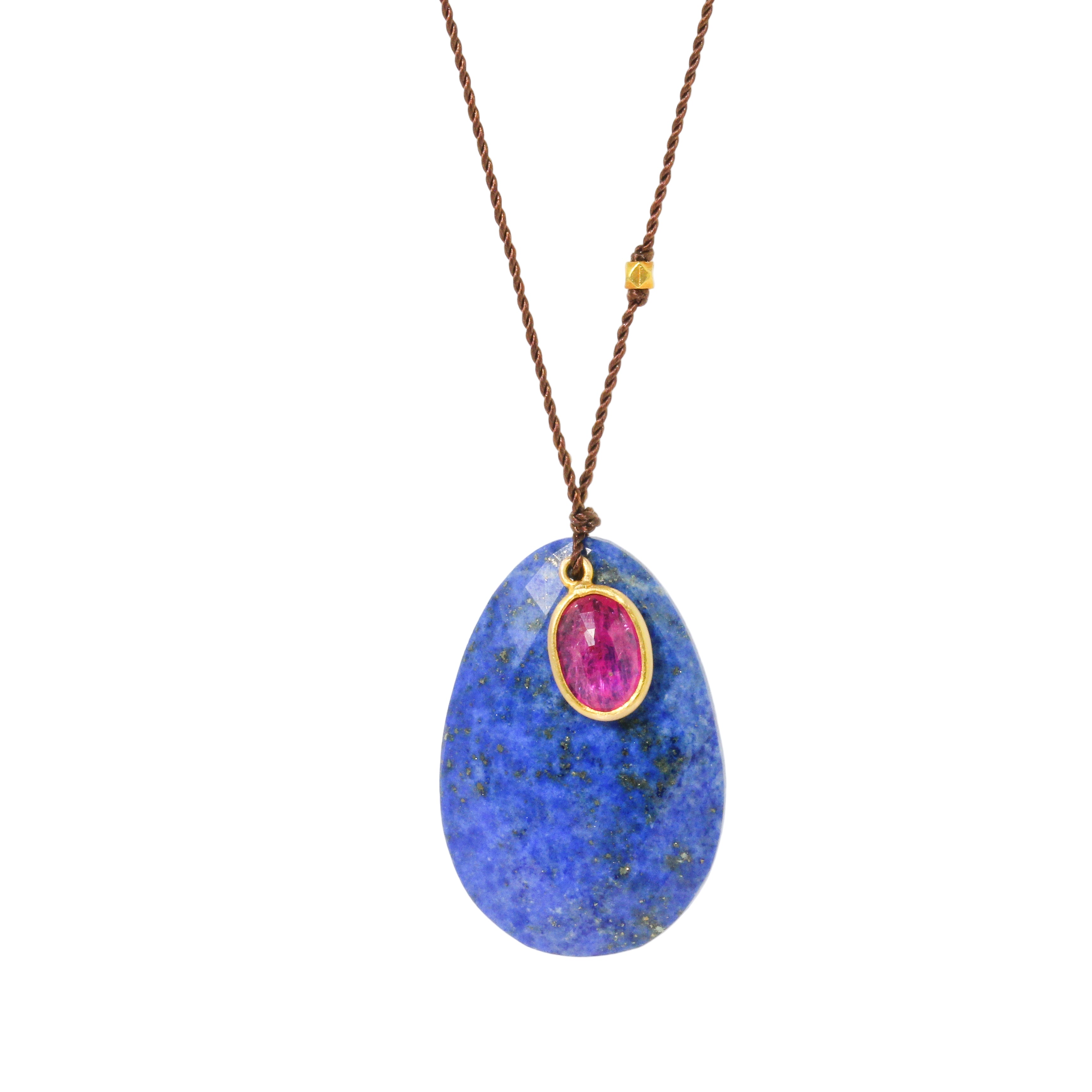 Lapis + Ruby Necklace-Margaret Solow
