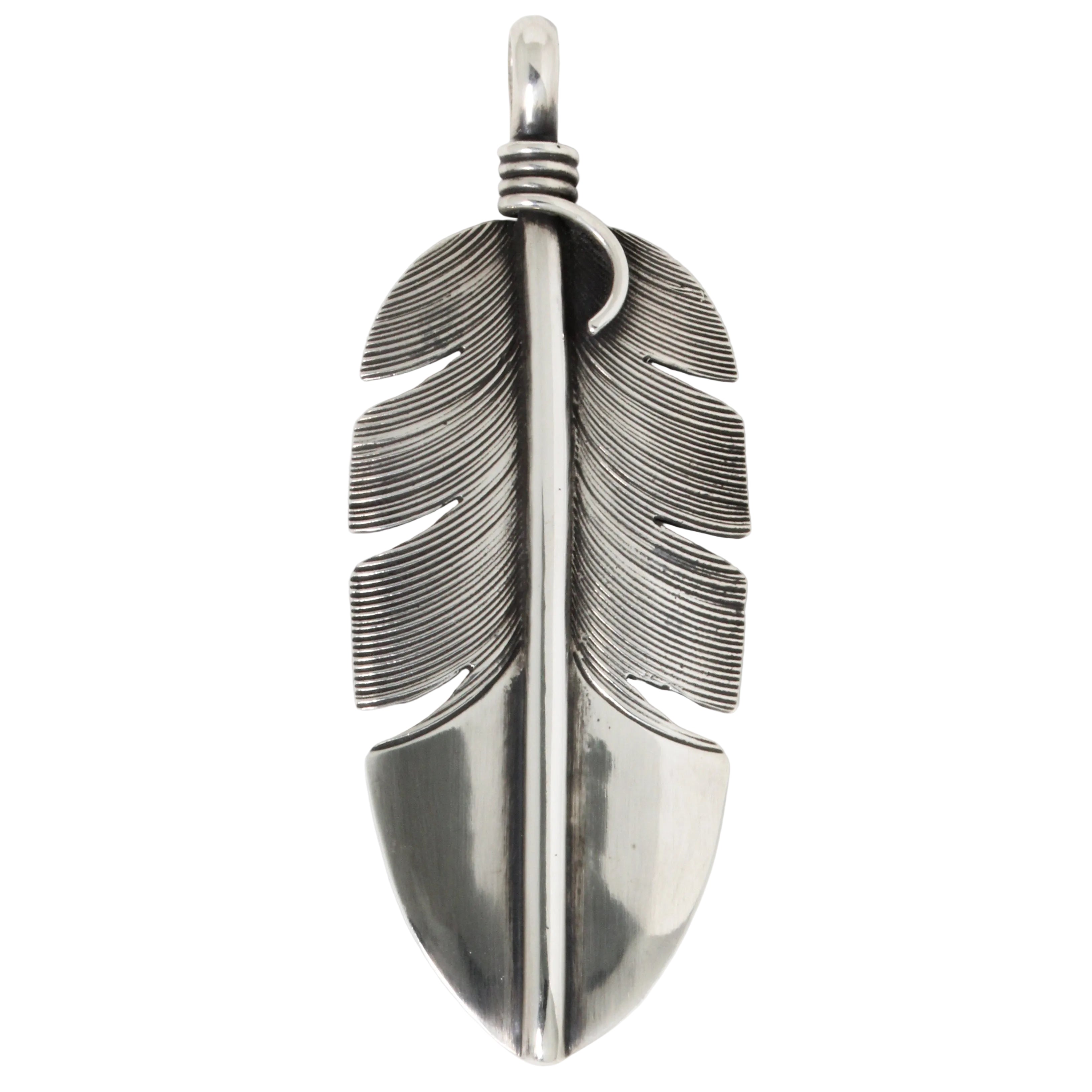 Large Feather Pendant by Lena Platero-Southwest