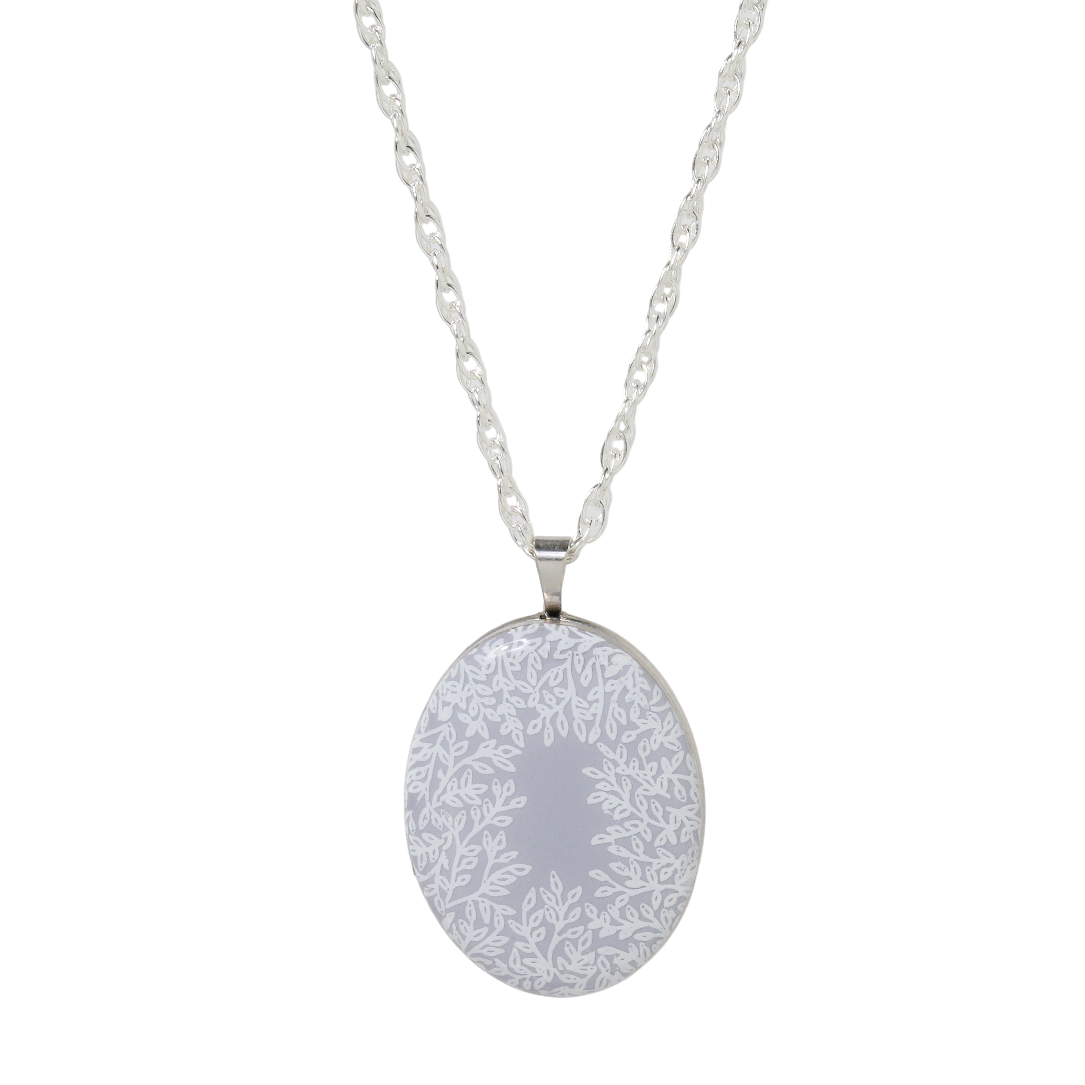 Large Floral Enamel Locket Necklace-Chemistry Jewelry