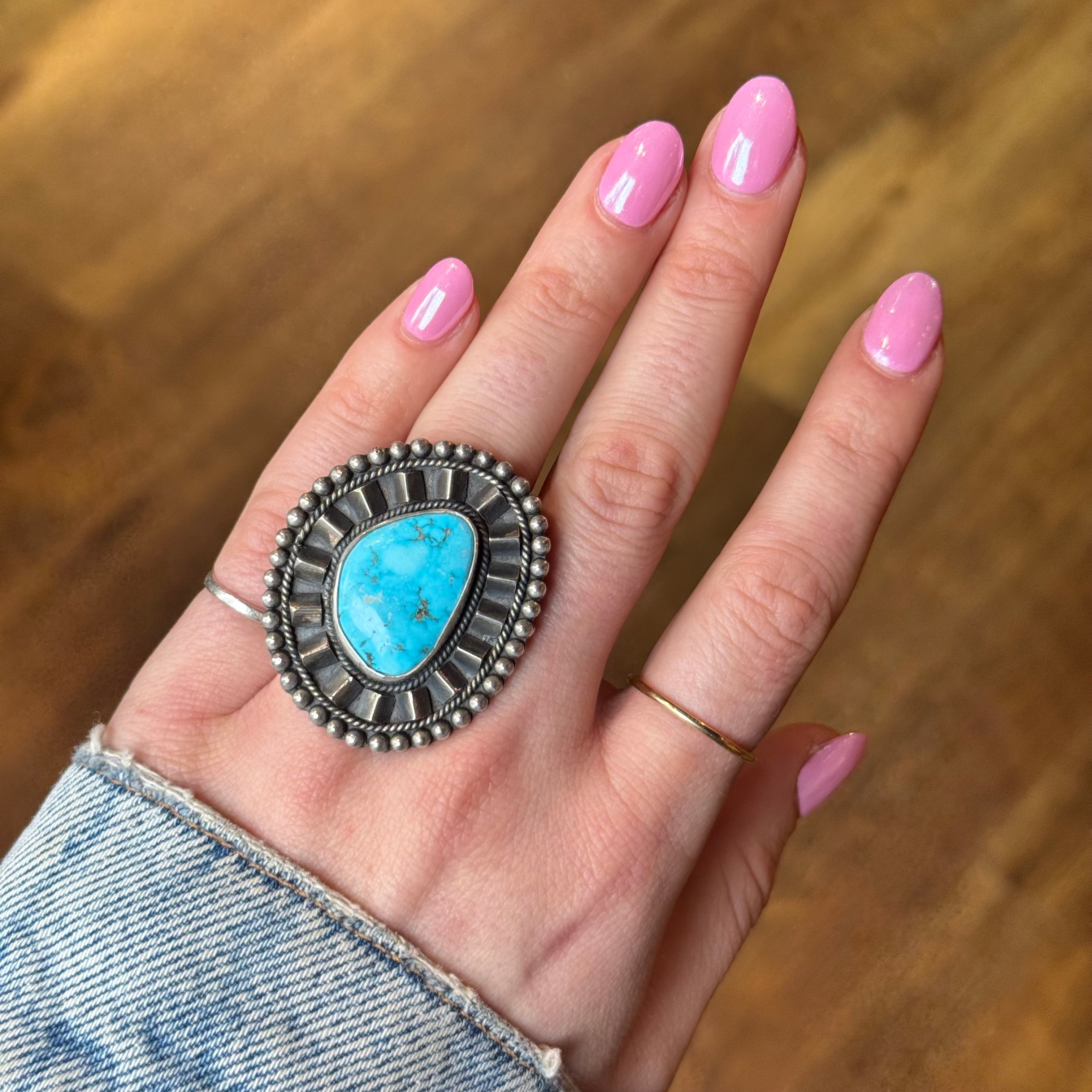 Large Nomad Turquoise Shad Ring-Southwest