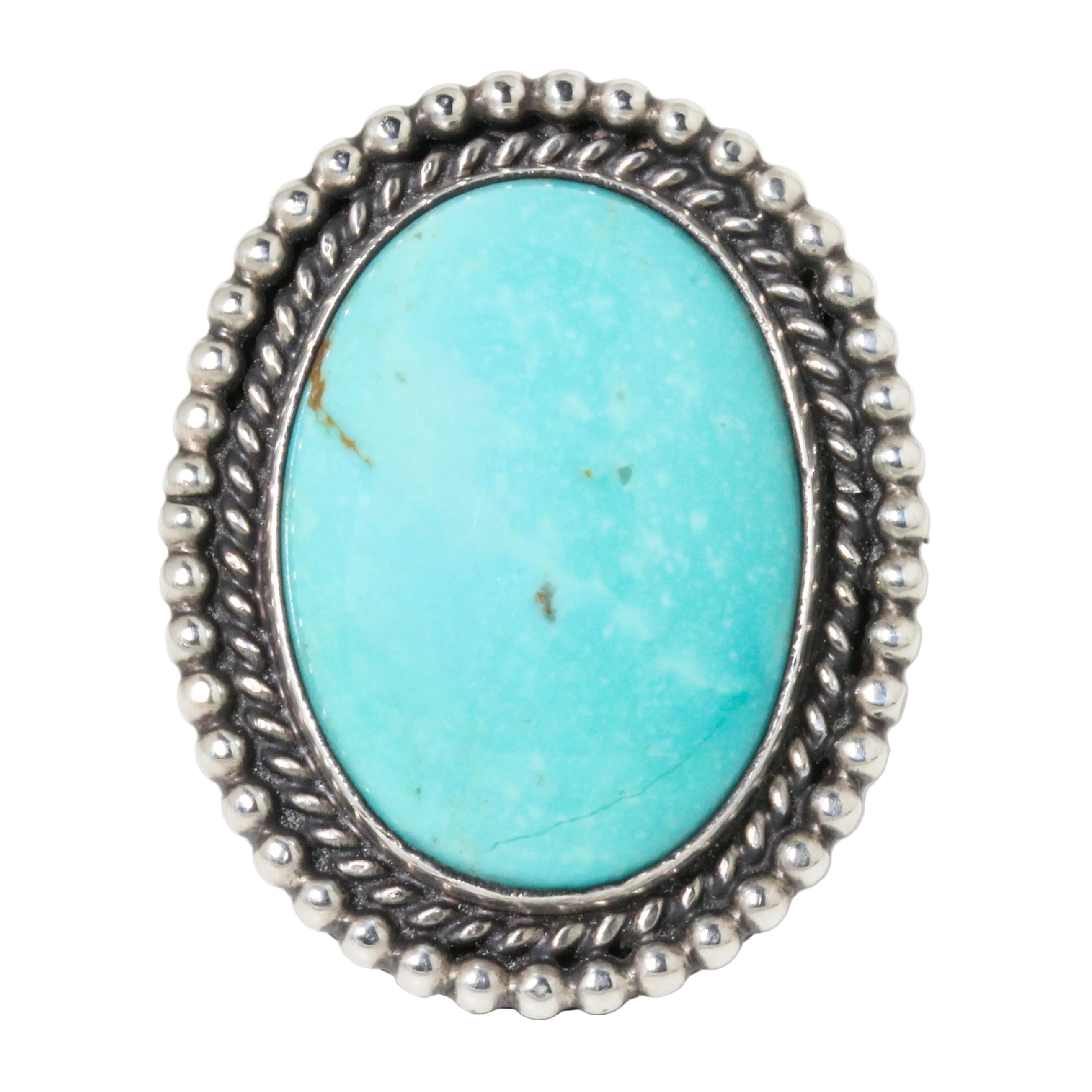 Large Oval Turquoise Ring by Loretta Delgarito-Southwest