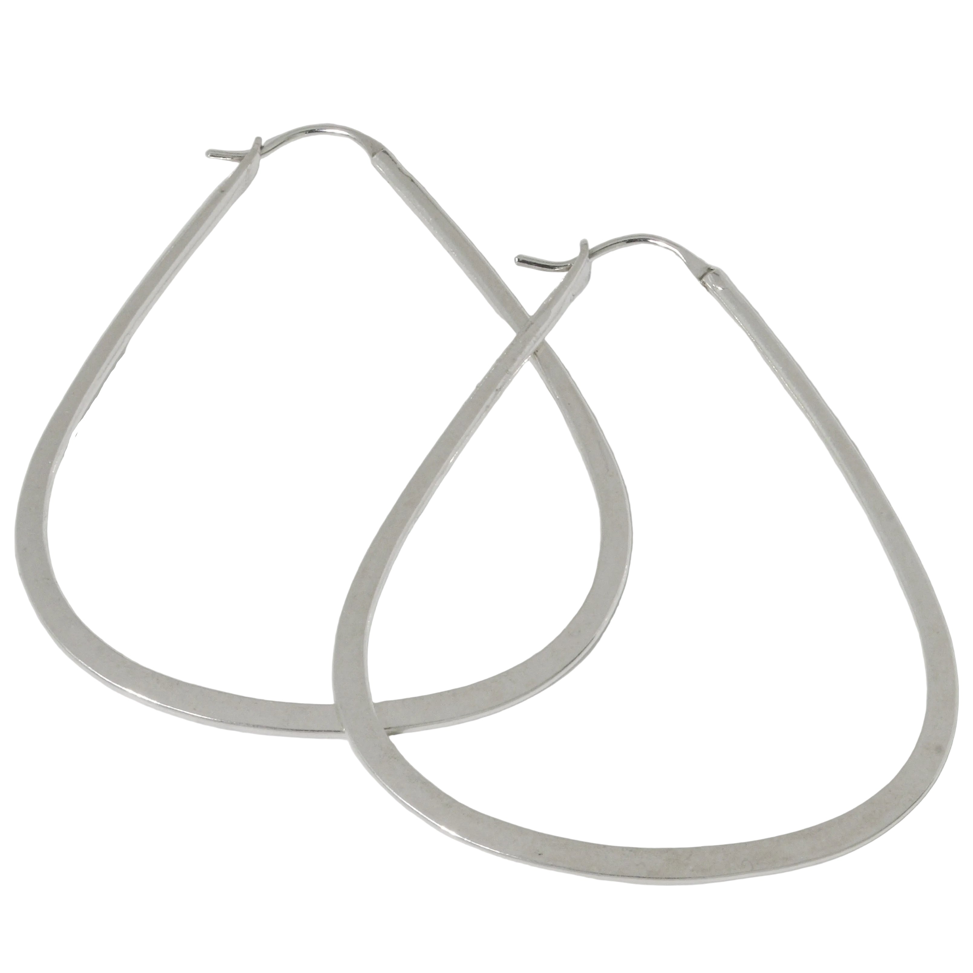Large Silver Shadow Hoops-Lulu Designs