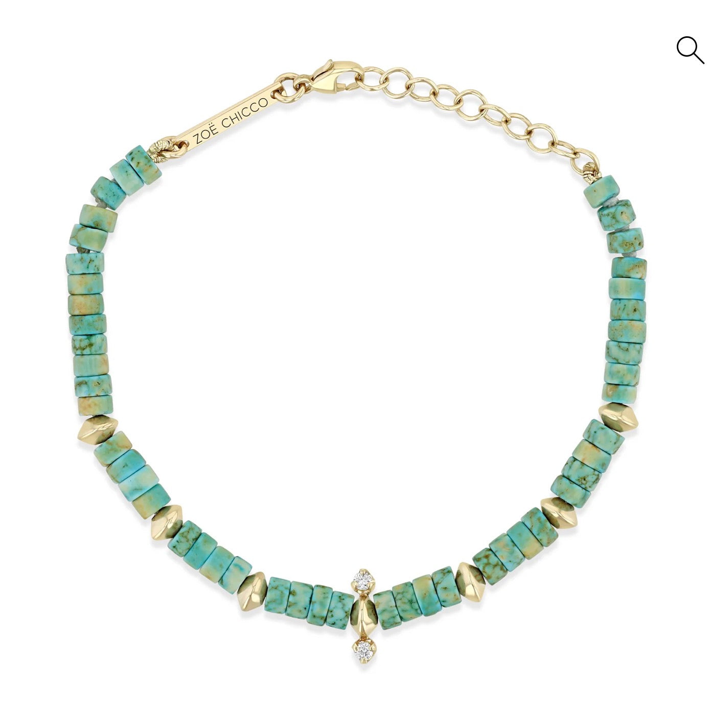 Light Turquoise Rondelle Bead Bracelet-Zoë Chicco