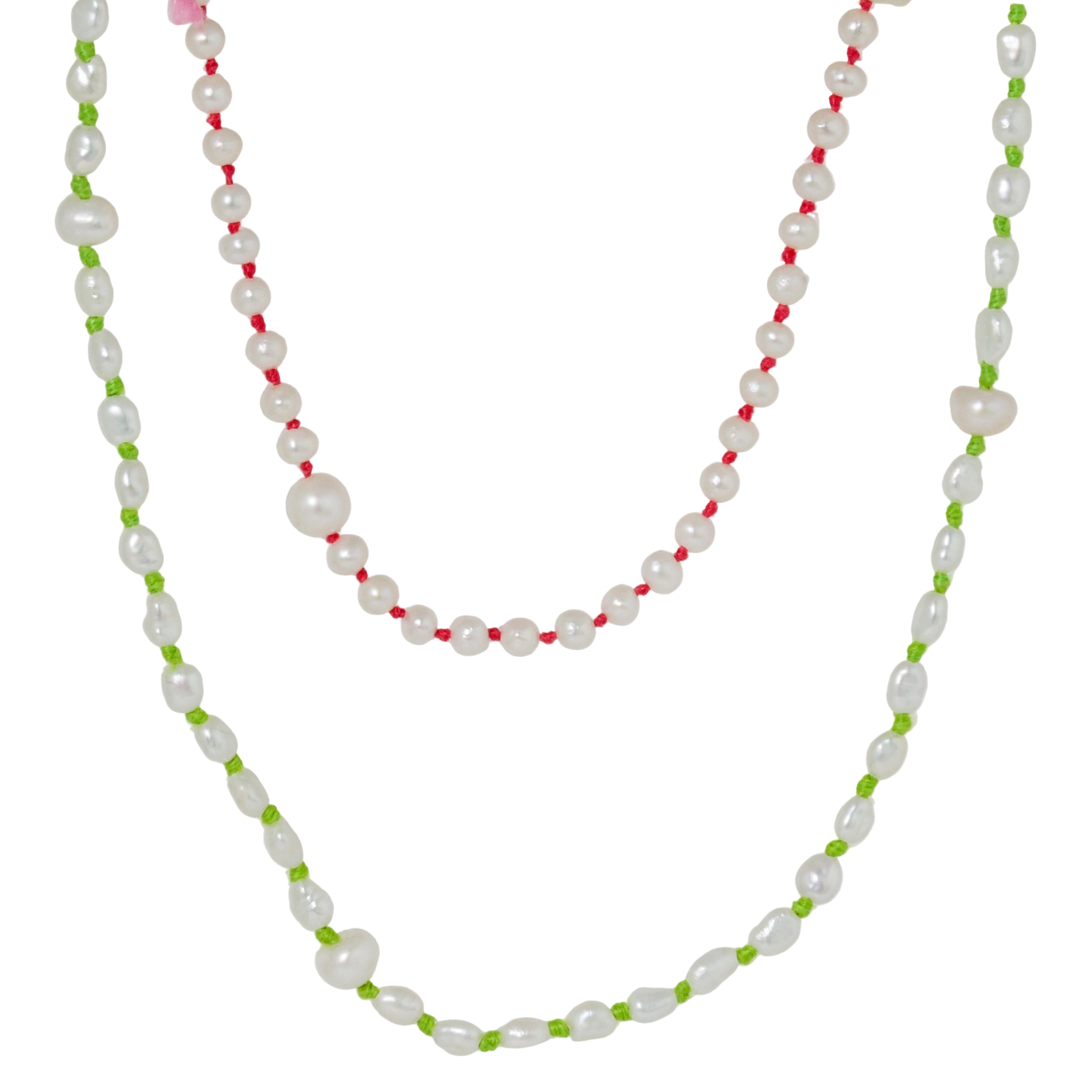 Long Pearl Rainbow Knot Necklace-Renee Garvey
