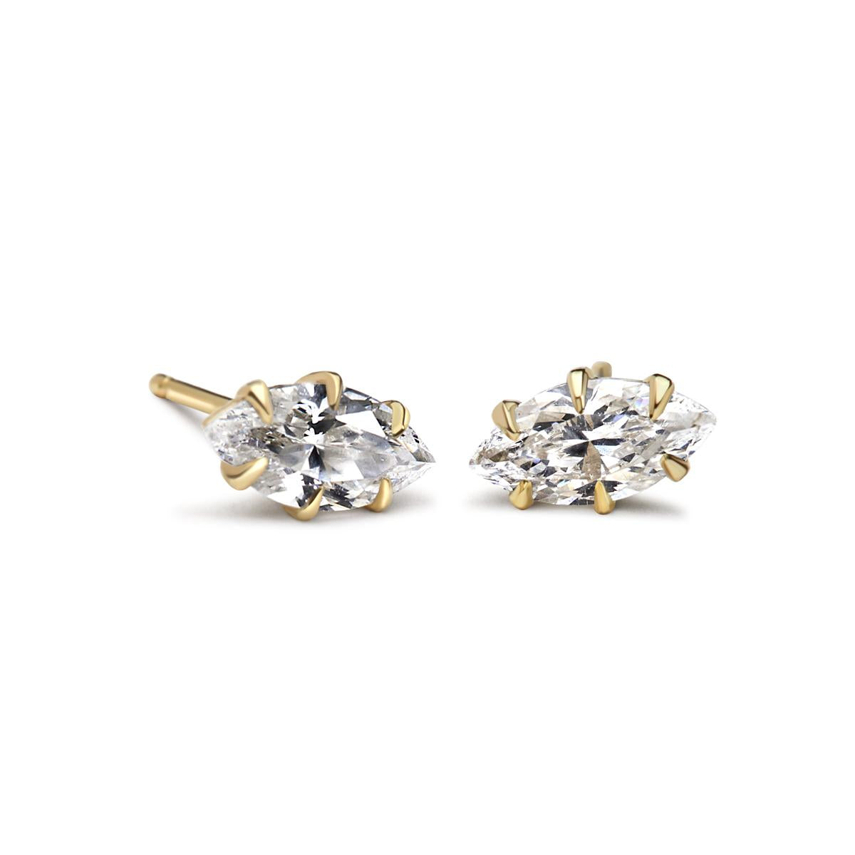 Marquise Diamond Stud Earrings-Unbridaled Collective