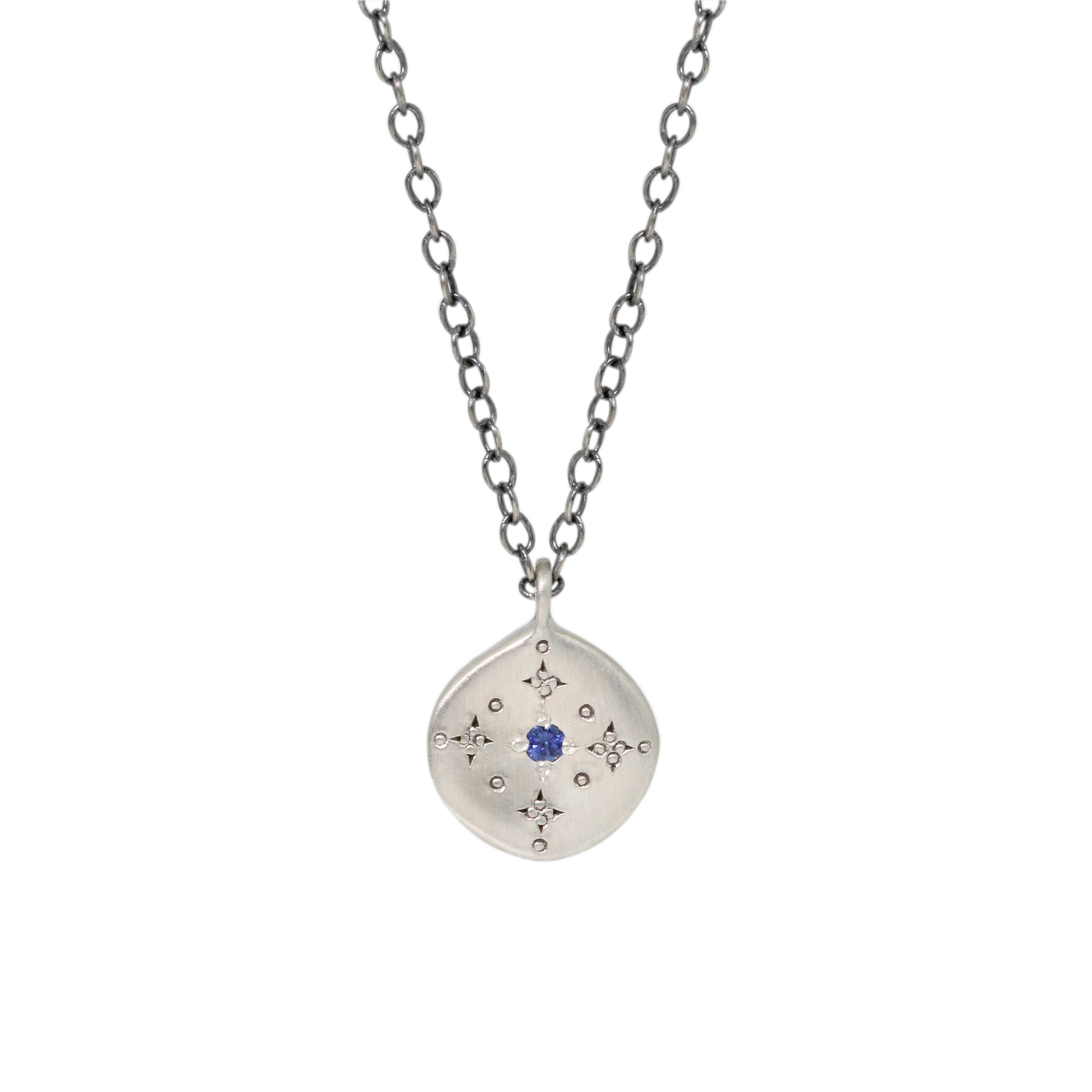 Mini New Moon Blue Sapphire Necklace-Adel Chefridi