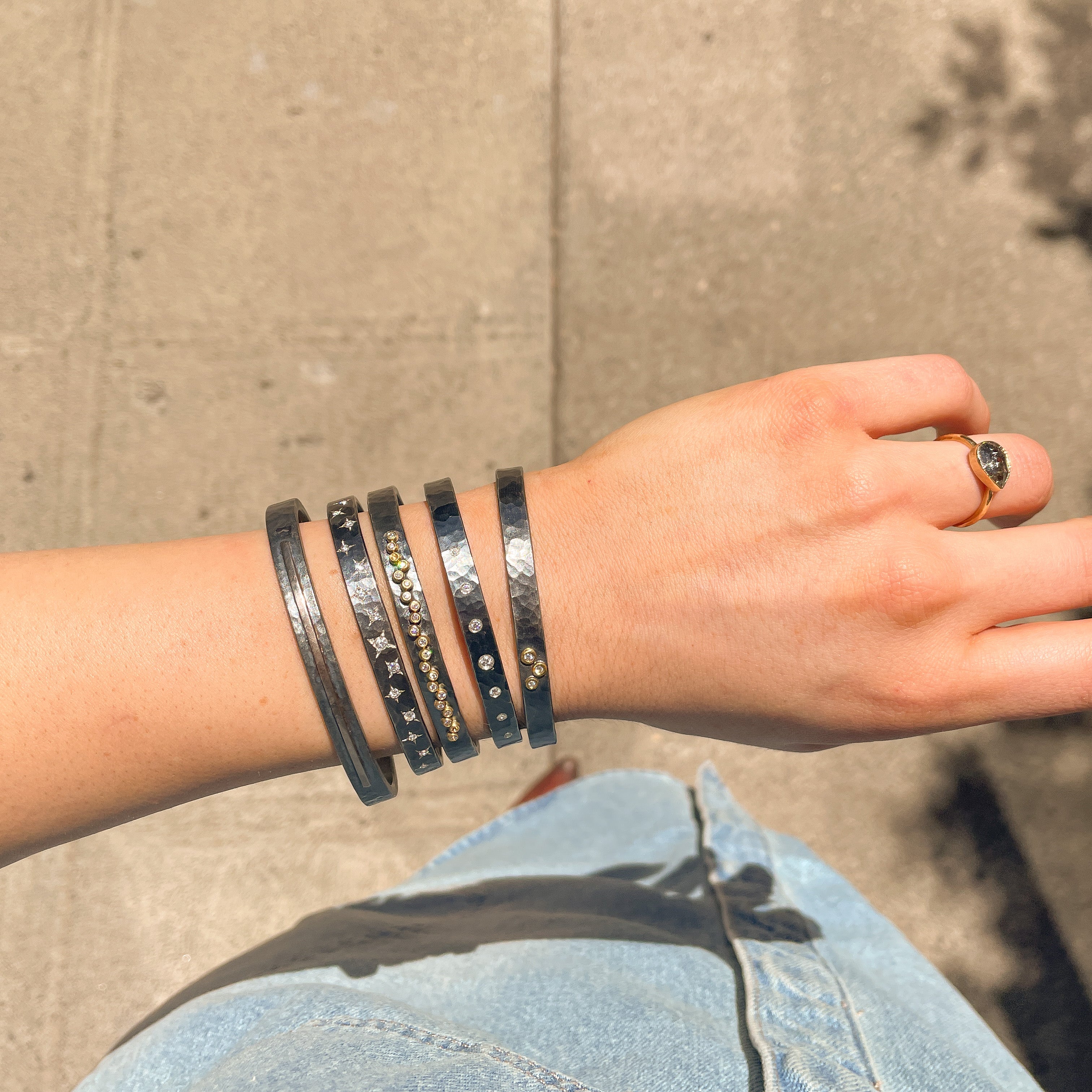 Miriam Diamond Cuff Bracelet-Annie Fensterstock