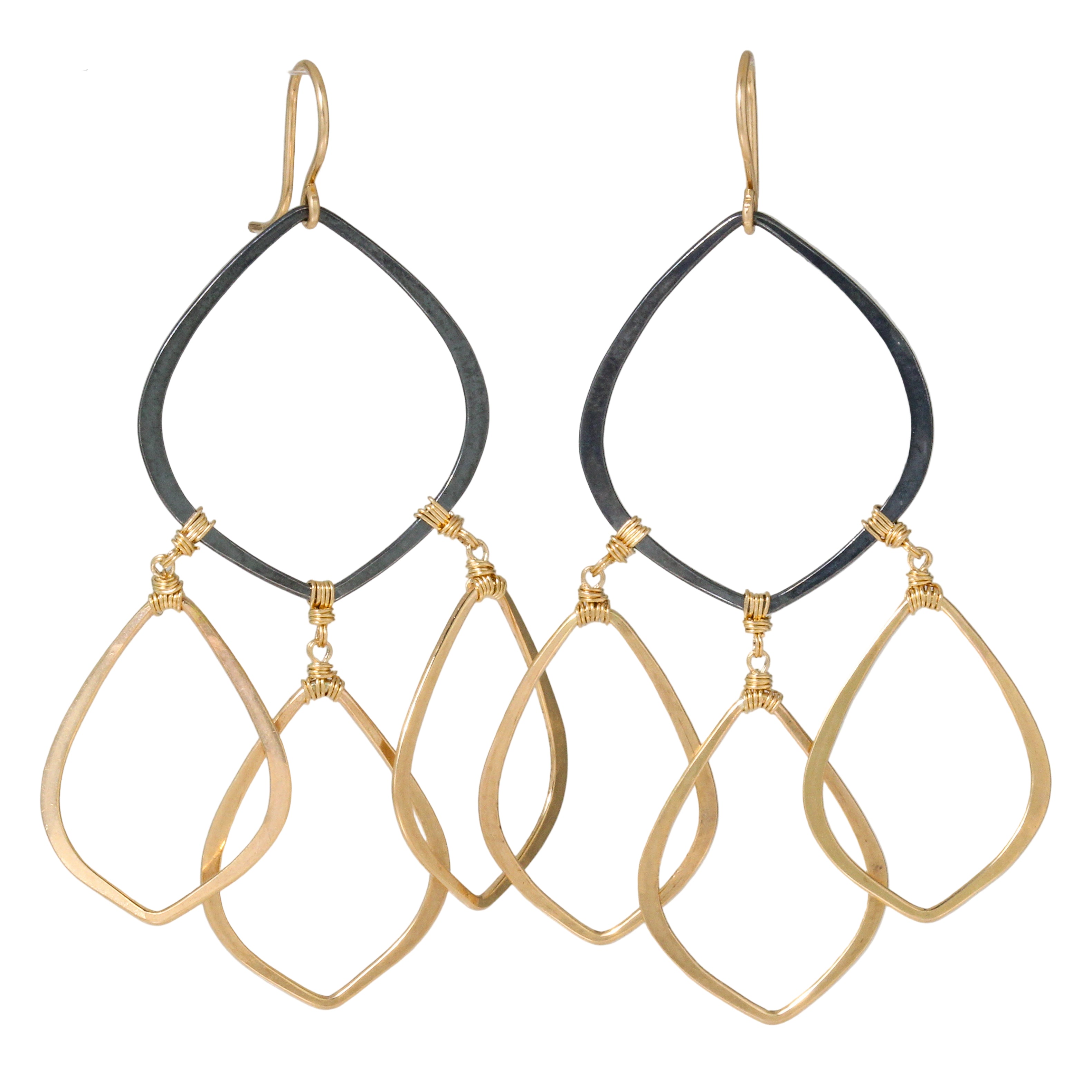Mix Metal Petal Drop Earrings-Dana Kellin