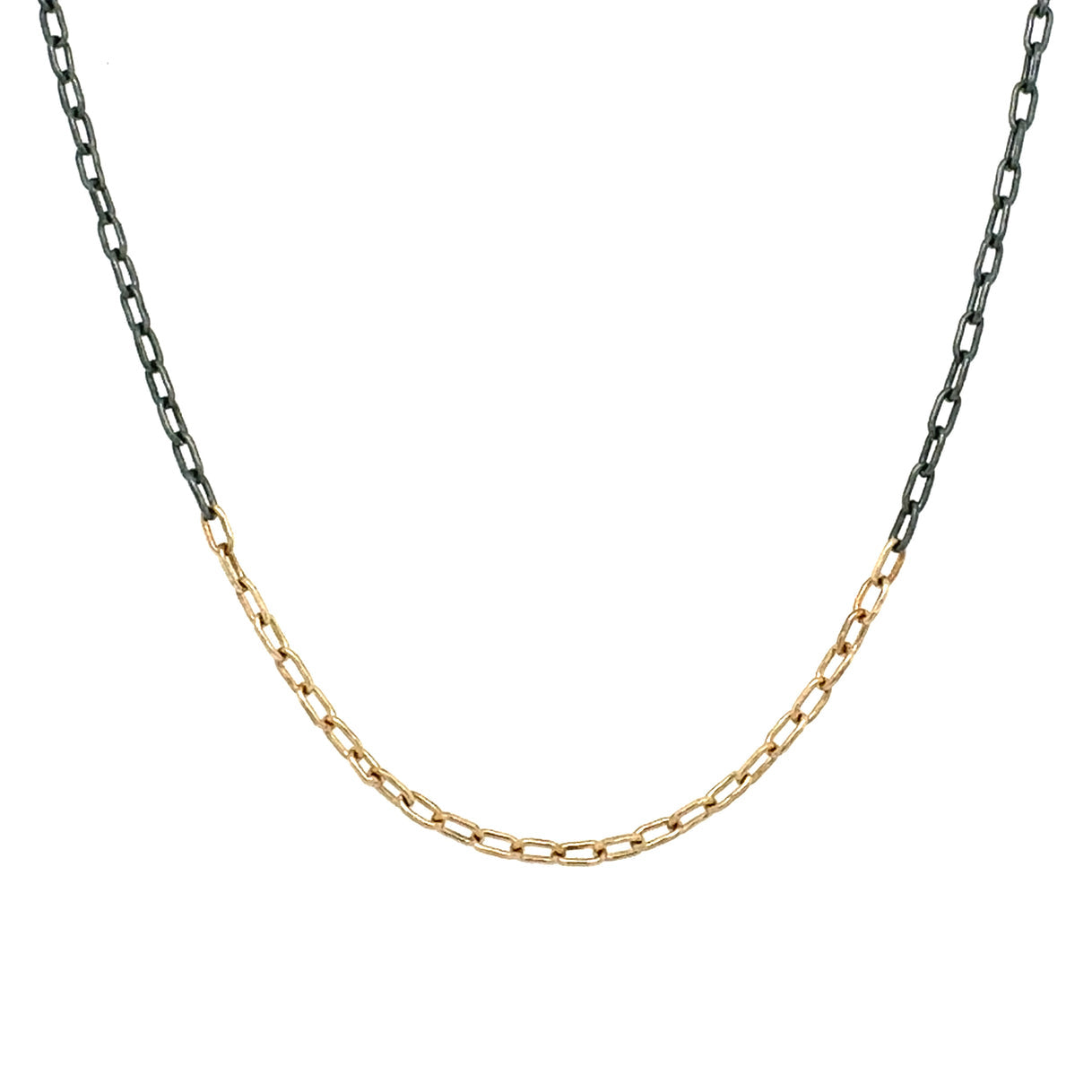 Mixed Metal Extra Dainty Paperclip Chain Necklace-Flavia Bennett Designs