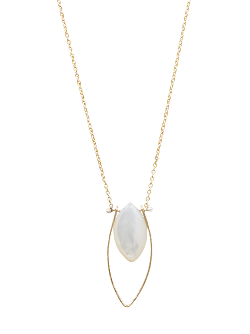 Mona Mother of Pearl Necklace-Lulu Designs