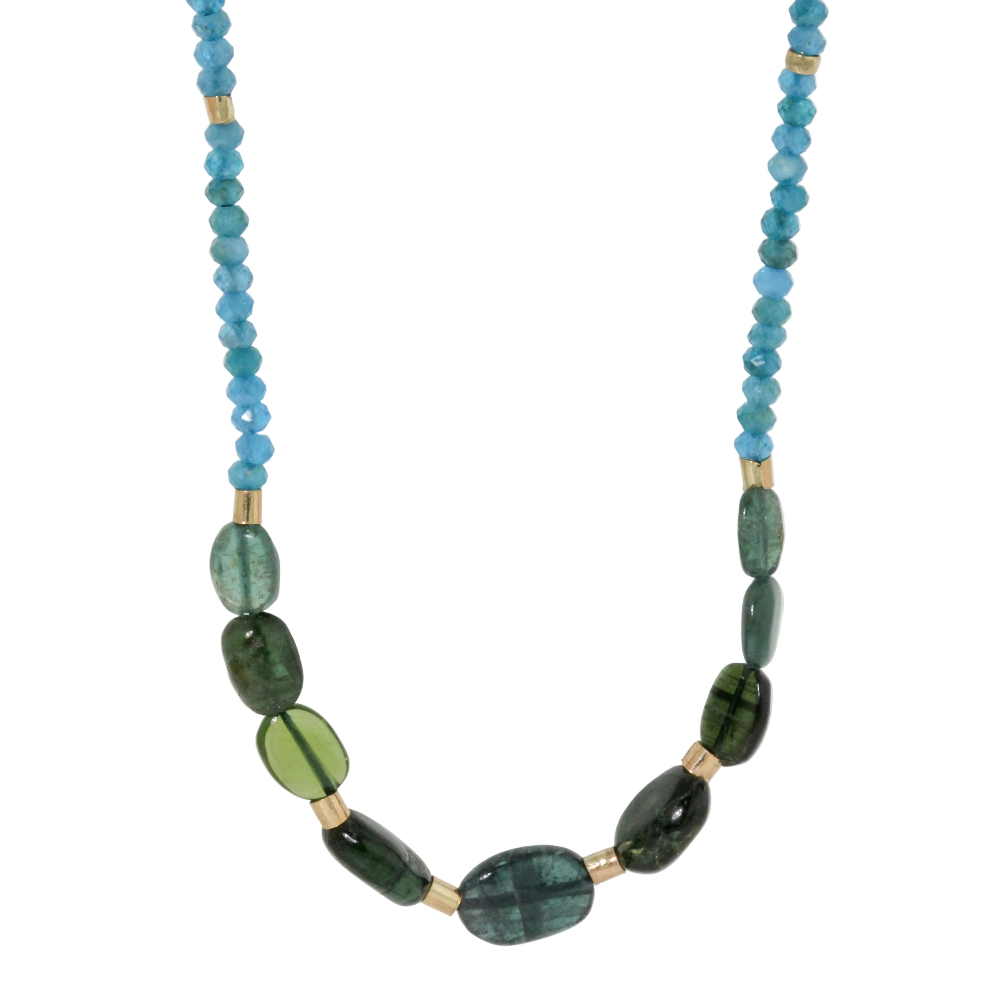 Neon Apatite + Green Tourmaline Necklace-Renee Garvey