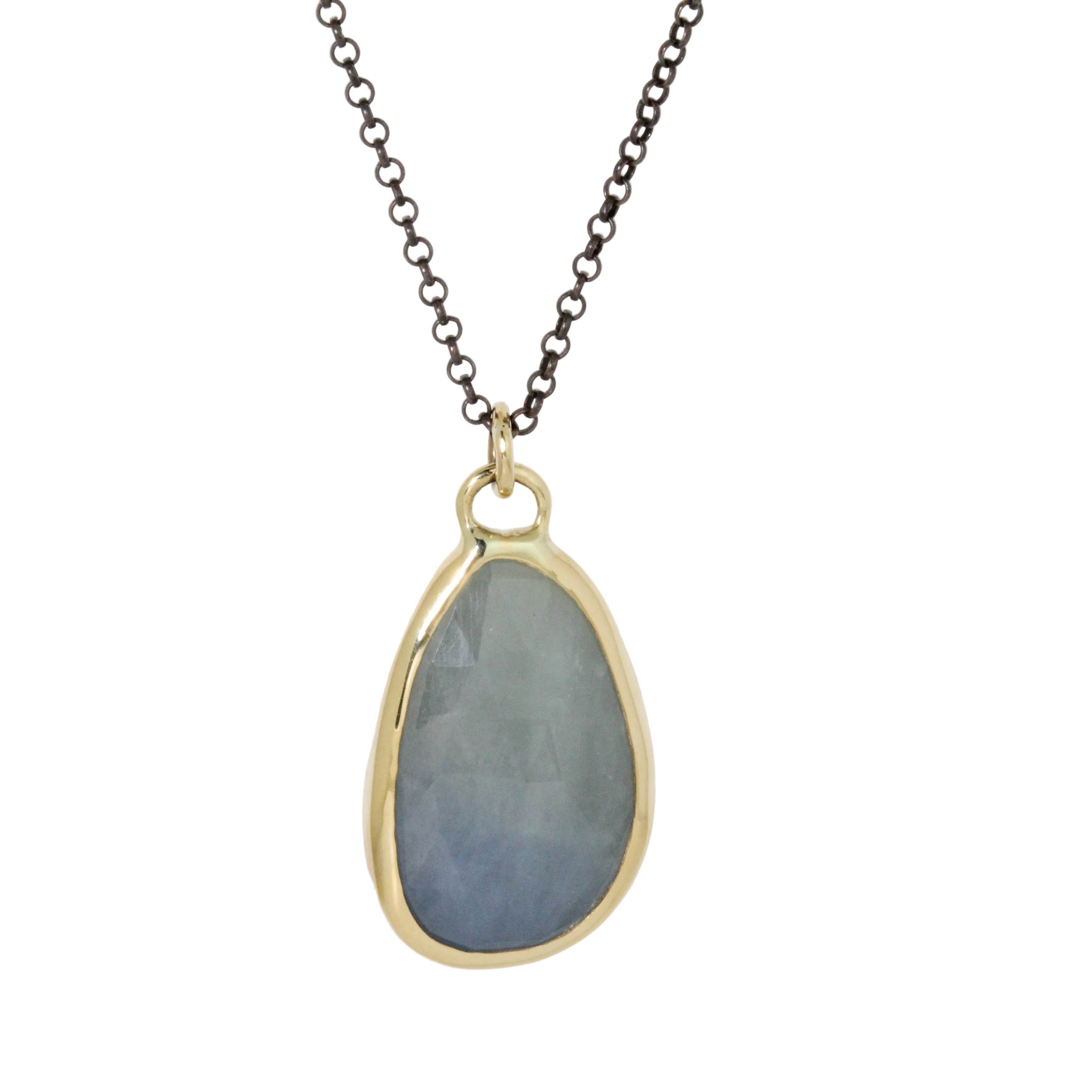 Ombre Linen Sapphire Necklace-Sara Thompson