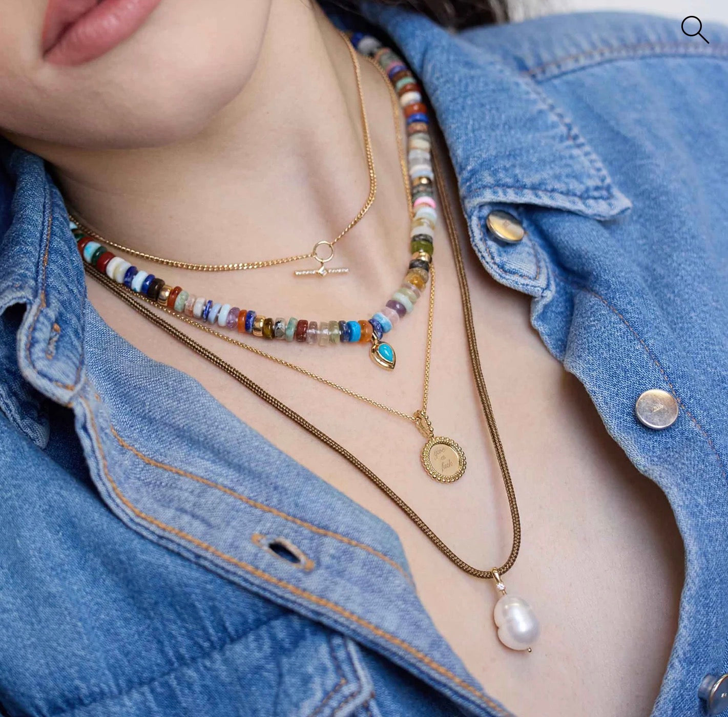 Opal Rondelle and Teardrop Turquoise Necklace-Zoë Chicco