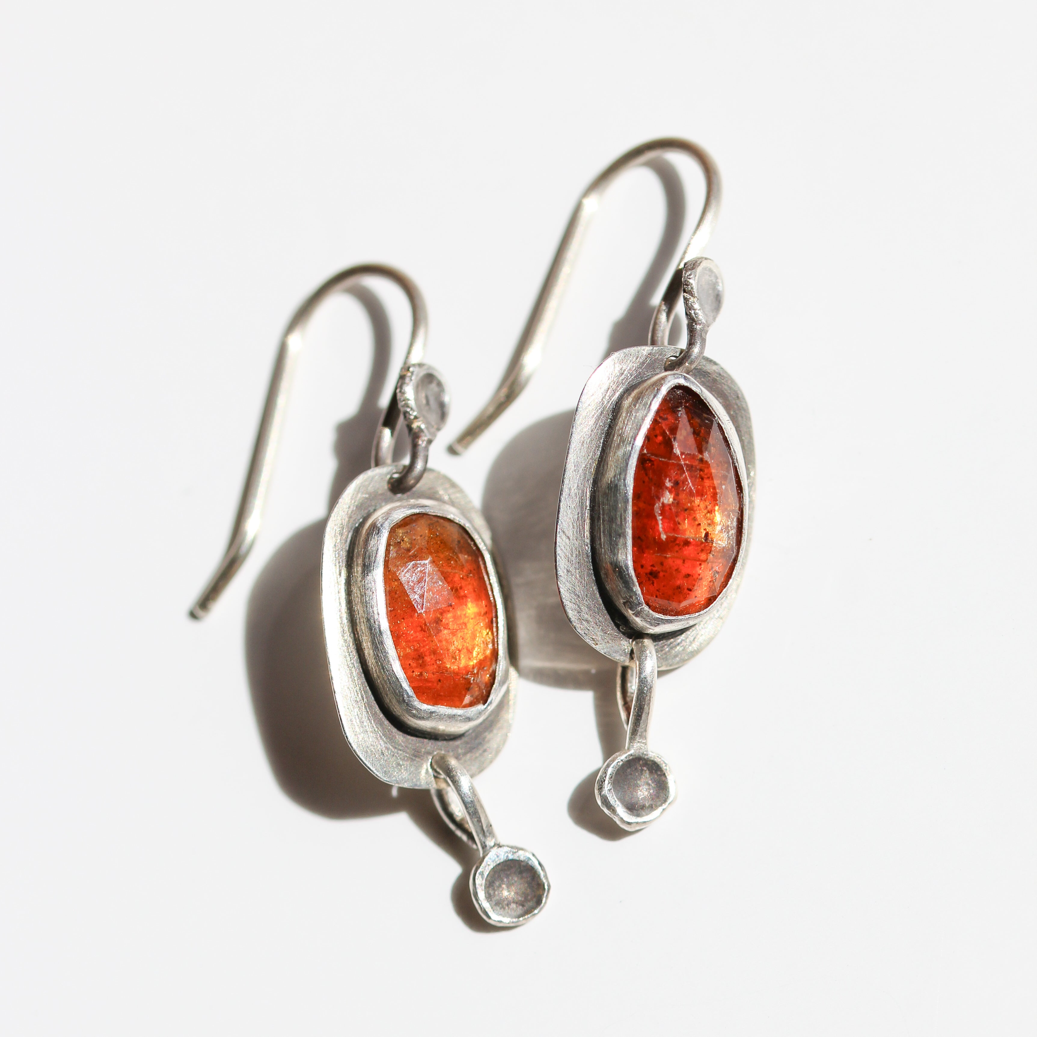 Orange Kyanite Pansy Drop Earrings-Glacier Lily