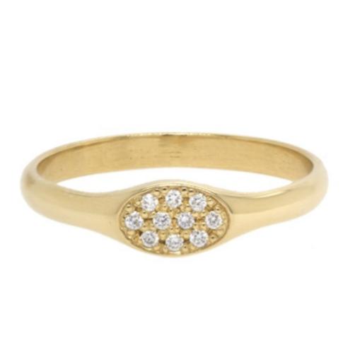 Oval Pave Signet Ring-Zoë Chicco
