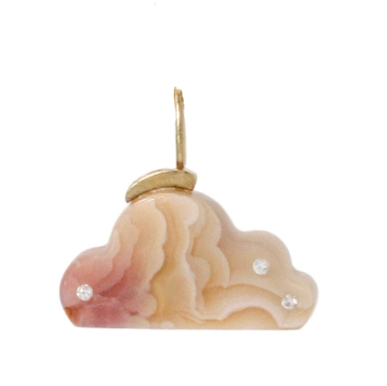 Peach Agate Cloud Necklace-Karin Luvaas