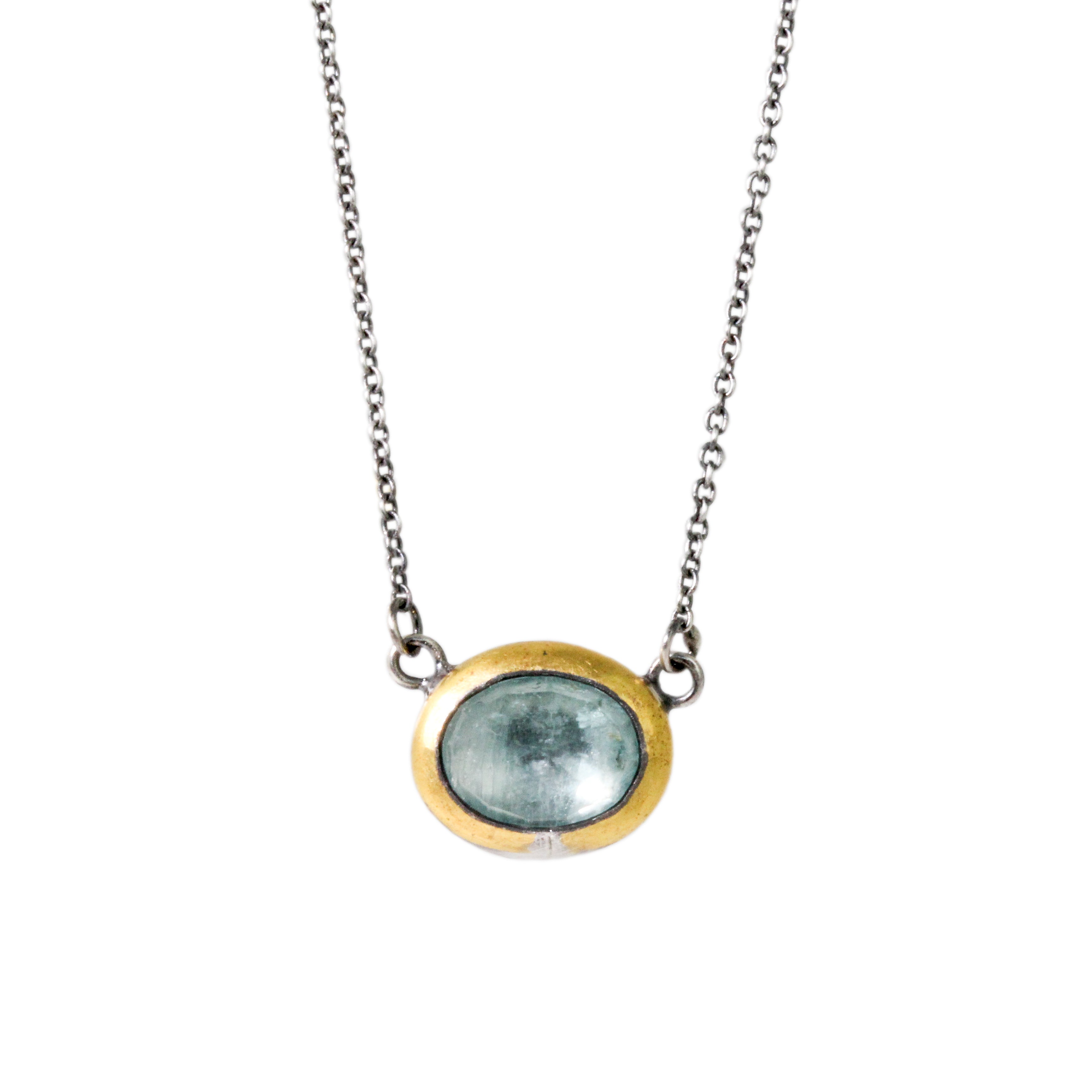 Petite Aqua Kyanite Necklace-Austin Titus