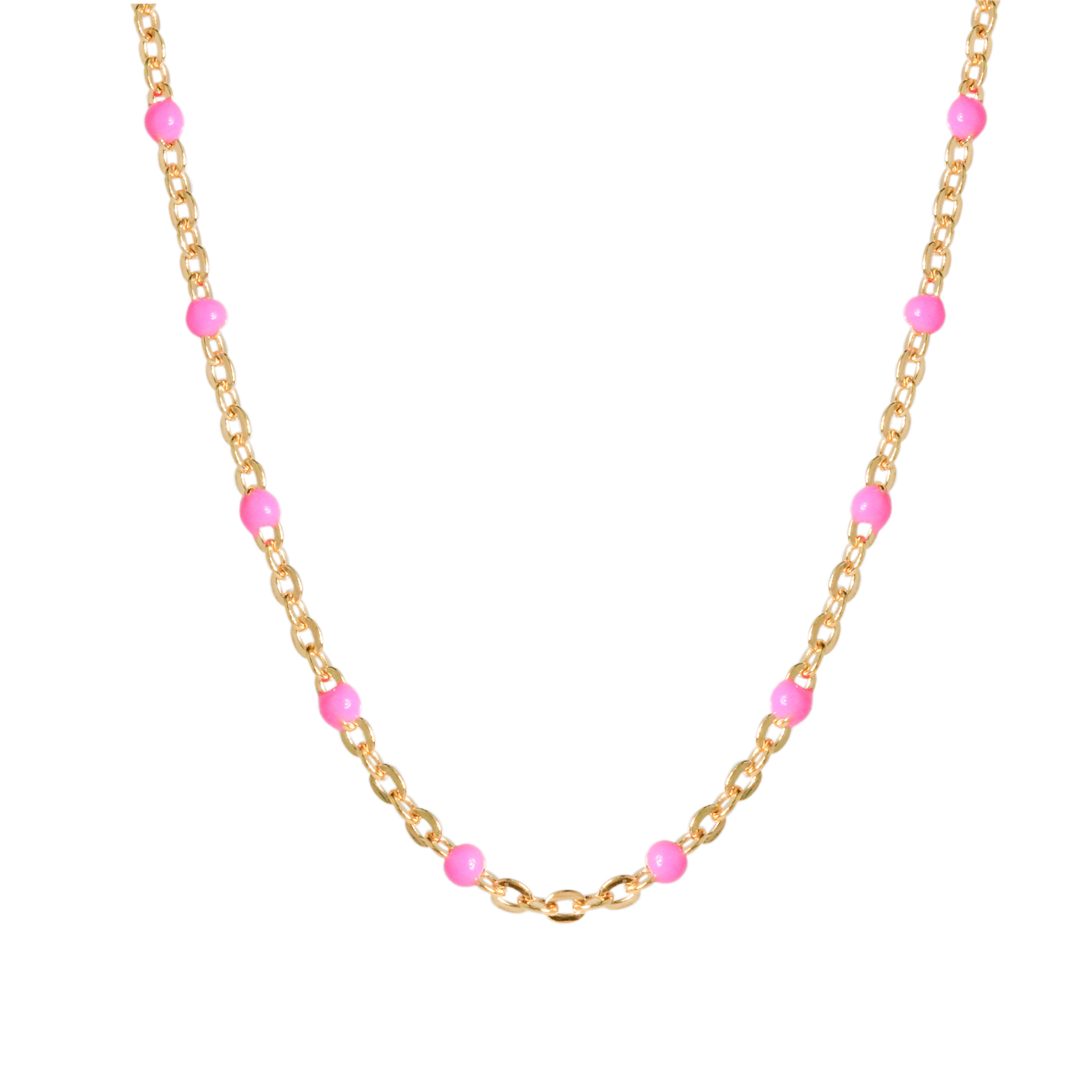 Pink Enamel Dot Necklace-Chemistry Jewelry