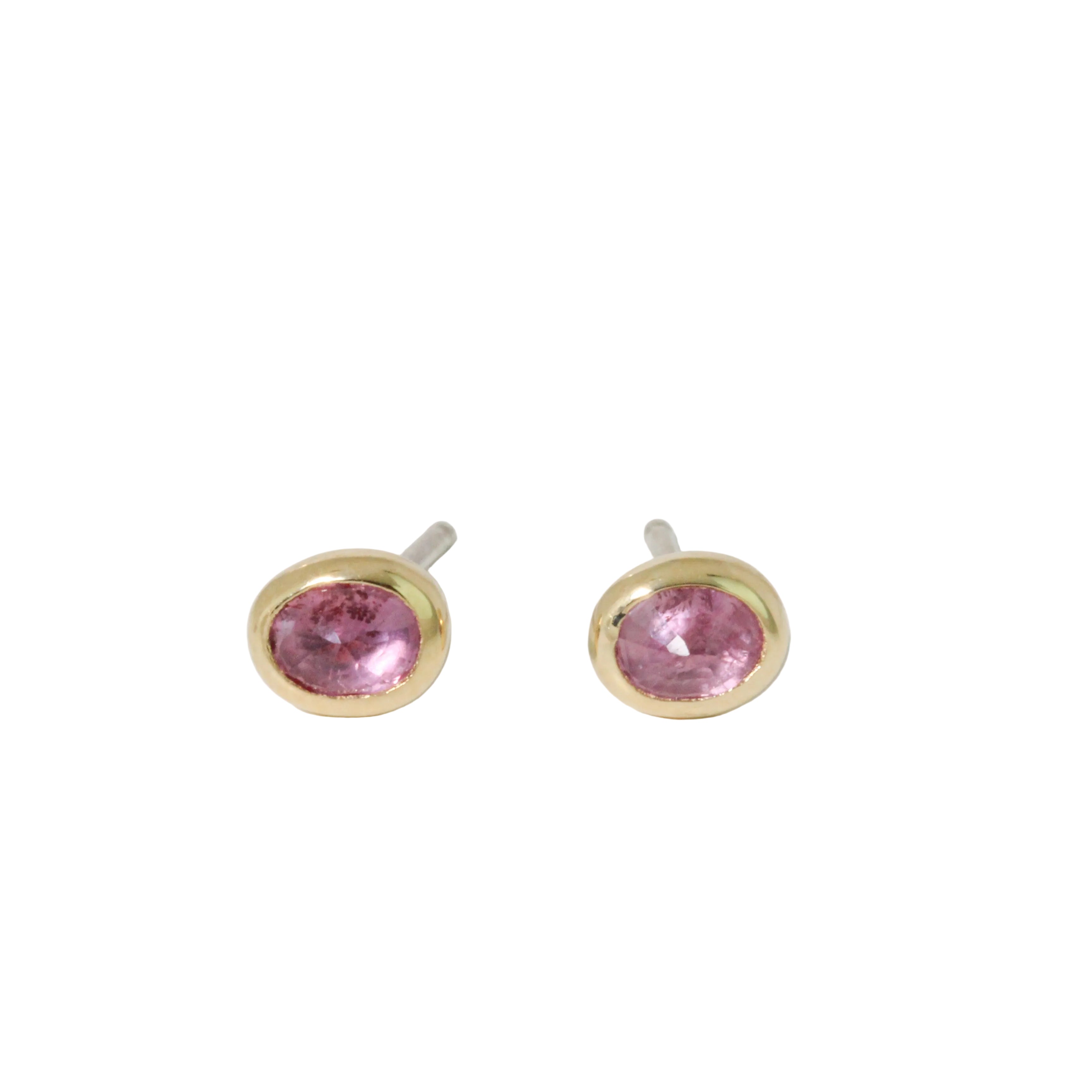 Pink Sapphire Sister Stud Earrings-Sara Thompson