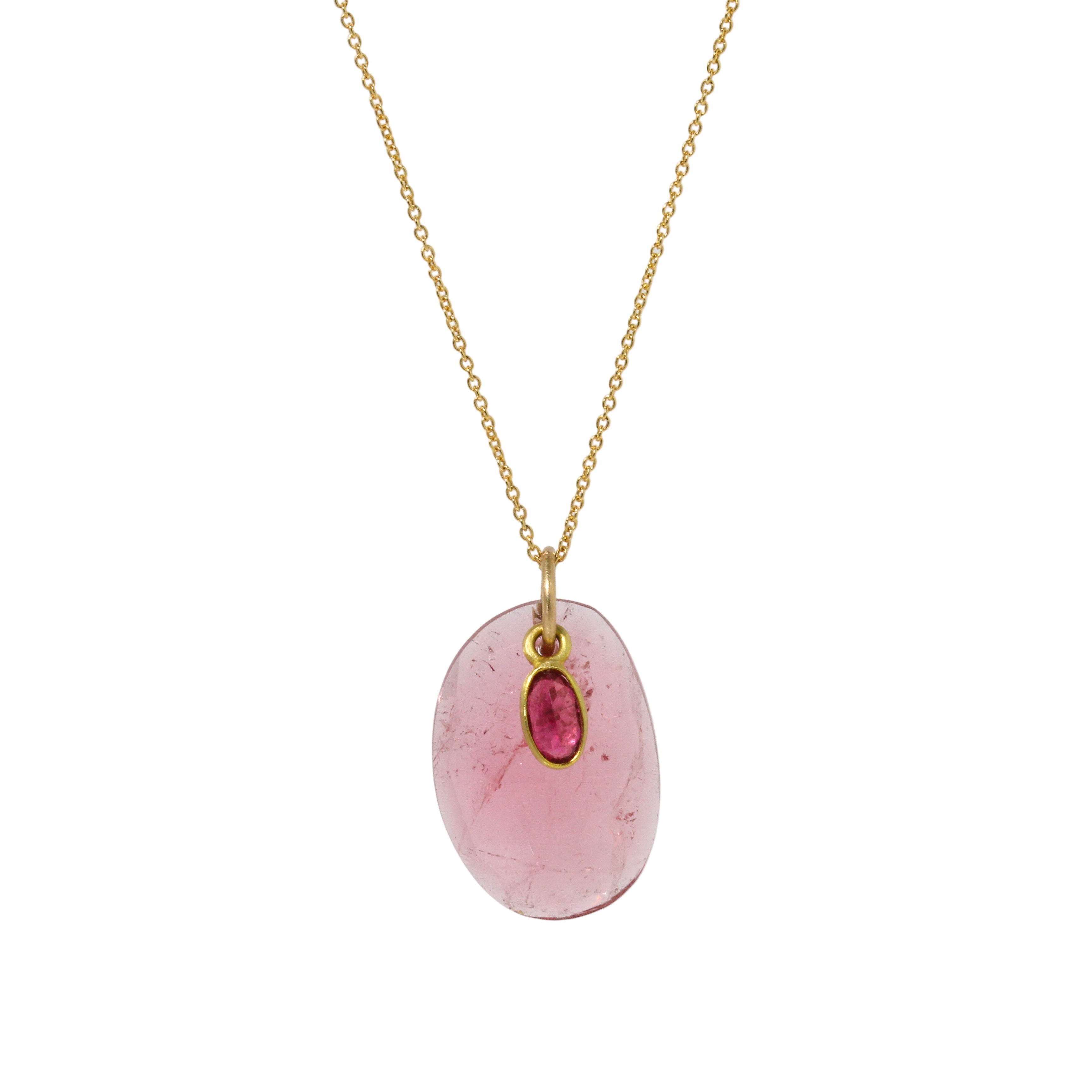 Pink Tourmaline + Tourmaline Necklace-Margaret Solow