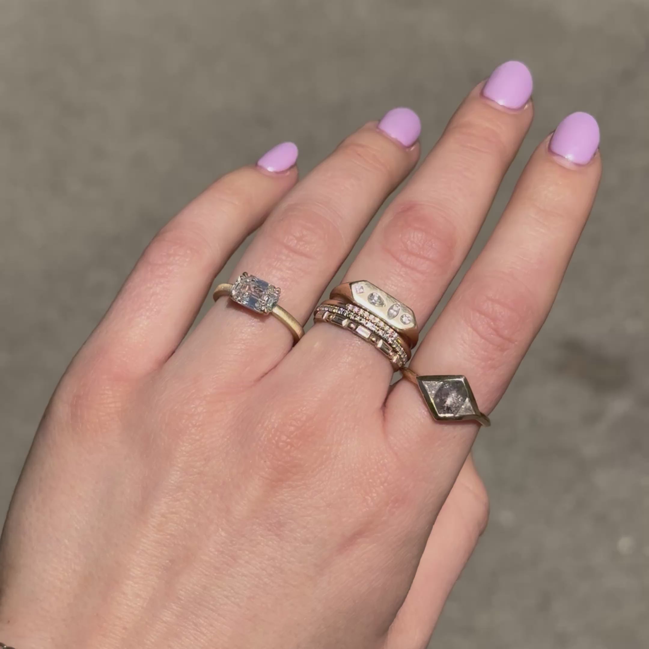 2.01ct Octagon Step Cut Diamond Ring