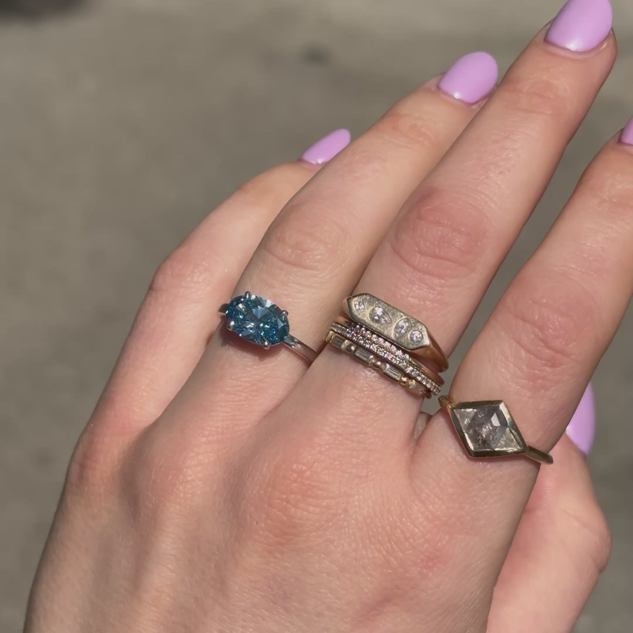 2.38ct Oval Blue Diamond Ring