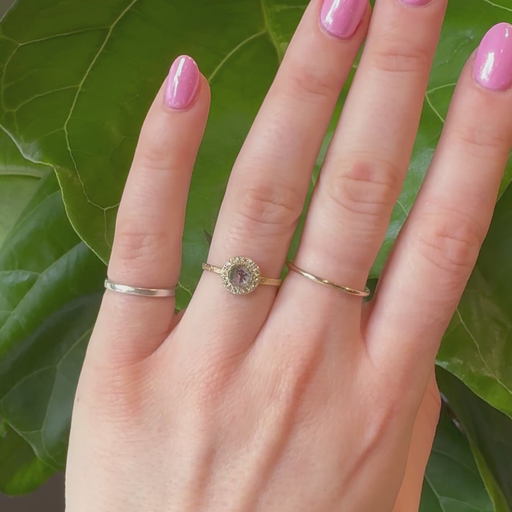 Salt and Pepper Nimbus .58ct Diamond Ring