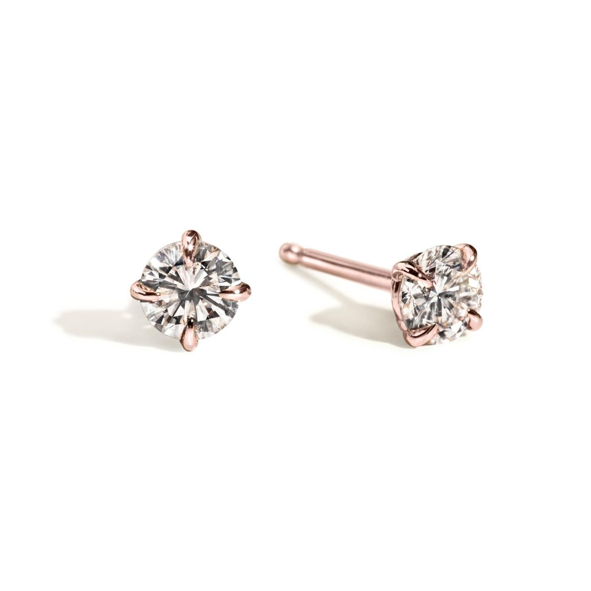 Round Diamond 4 Prong Stud Earrings-Unbridaled Collective