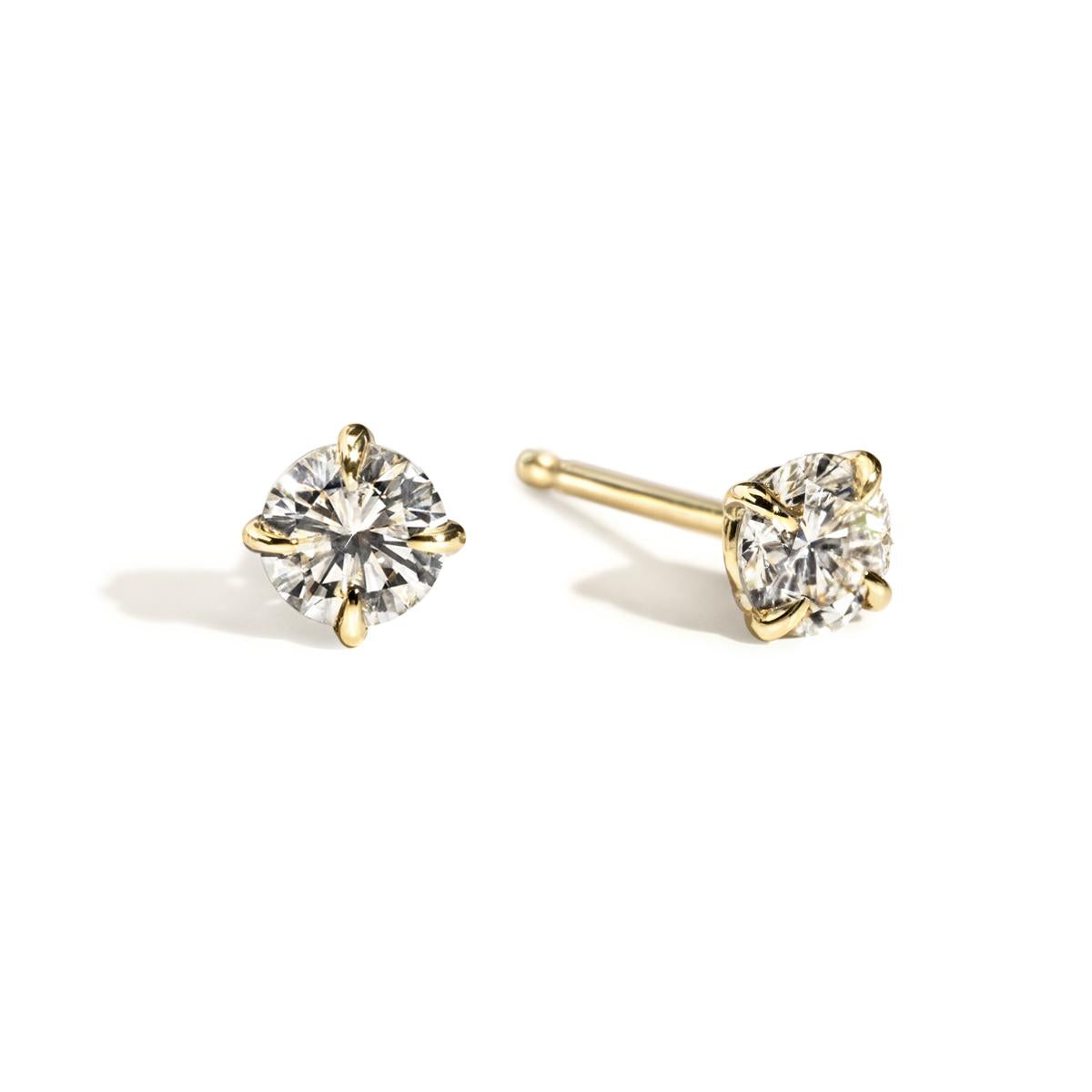 Round Diamond 4 Prong Stud Earrings-Unbridaled Collective