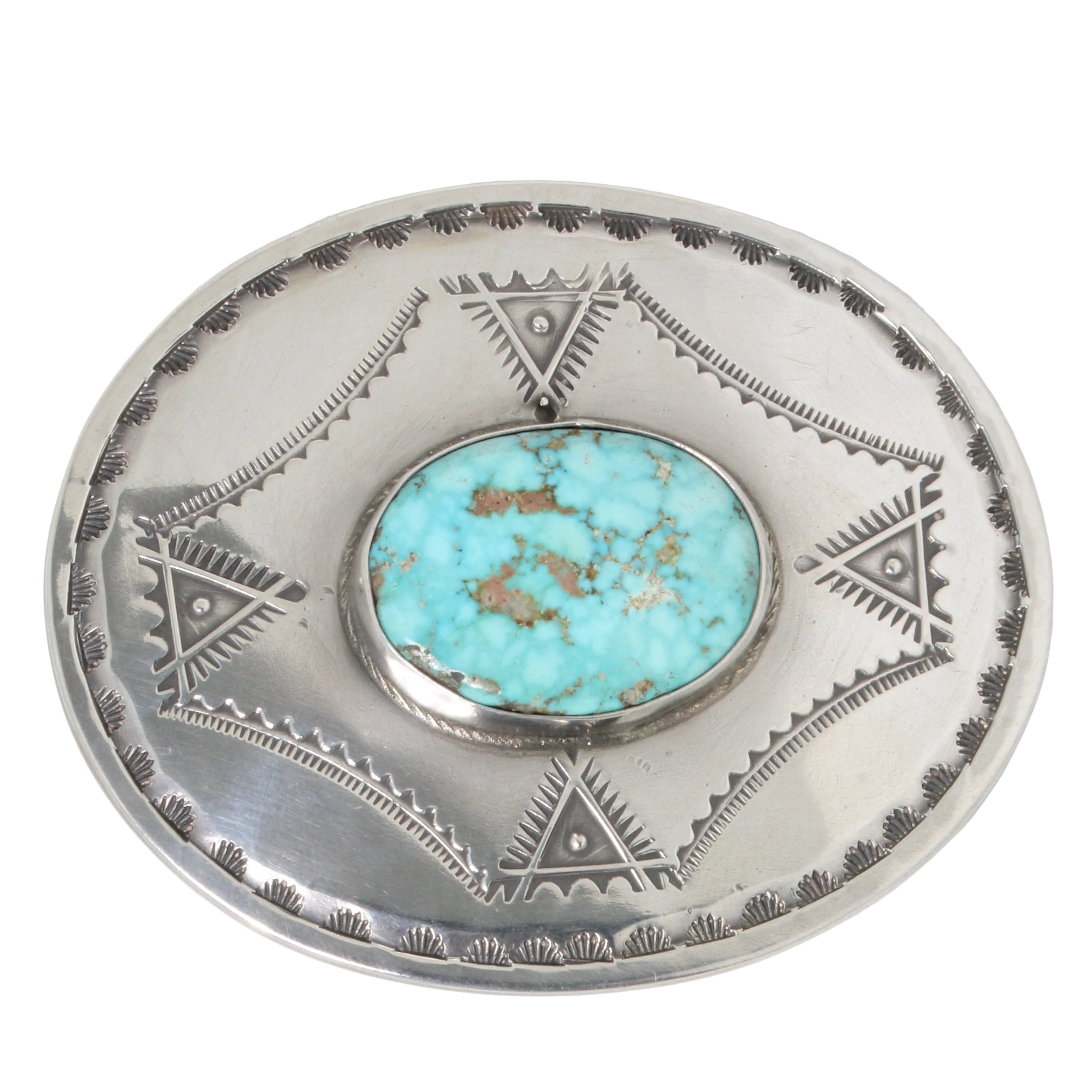 Royston Turquoise Belt Buckle by Al Sommers-Southwest