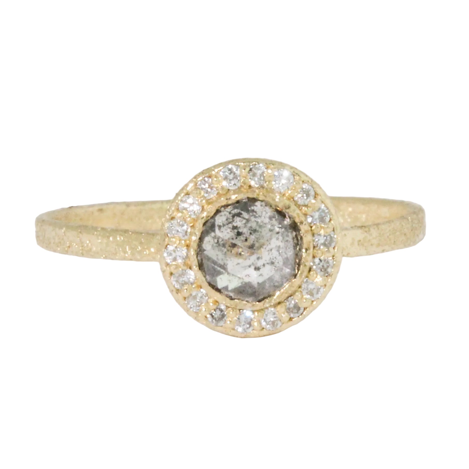 Salt and Pepper Nimbus .58ct Diamond Ring-Acanthus Jewelry