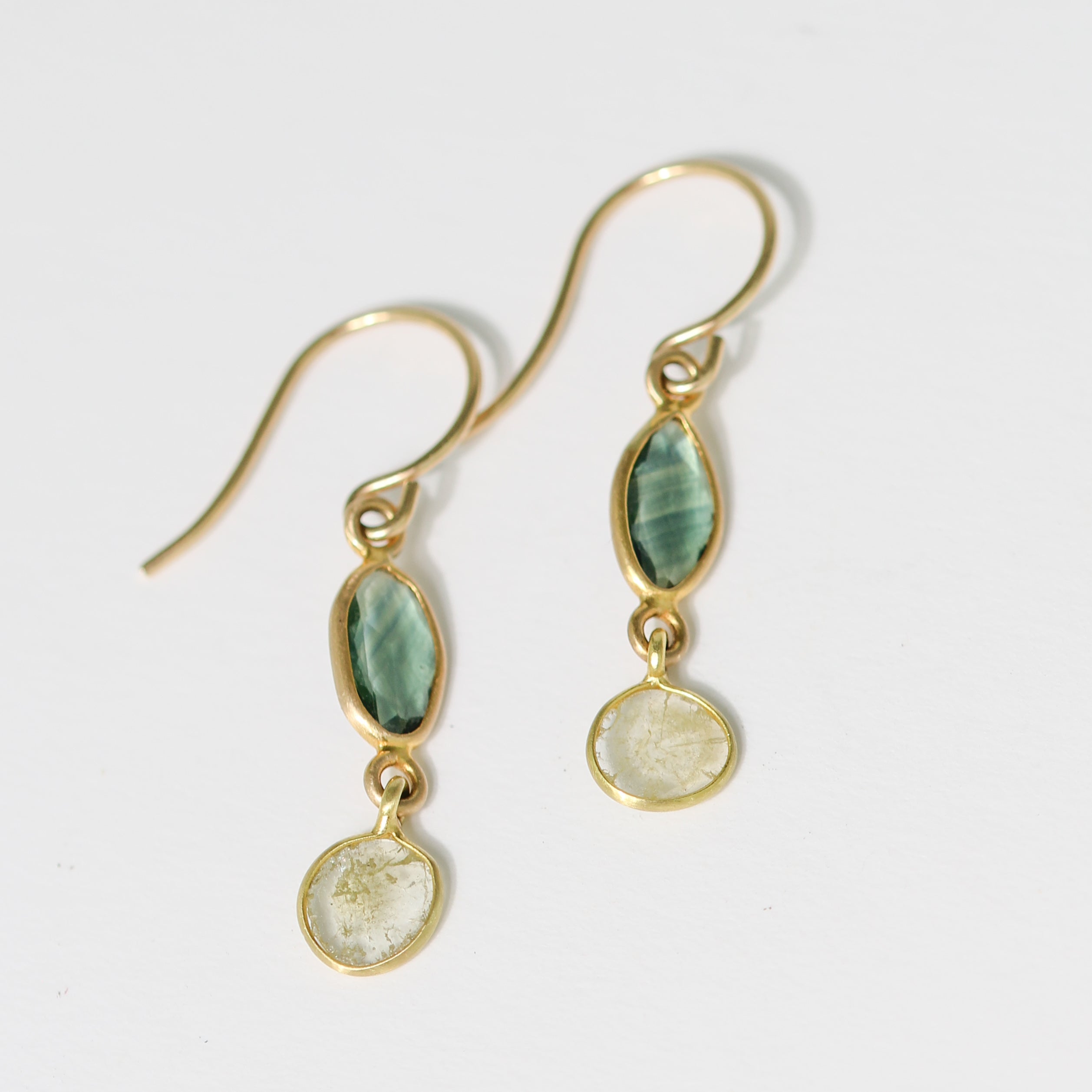 Sapphire Slice + Diamond Slice Earrings-Margaret Solow
