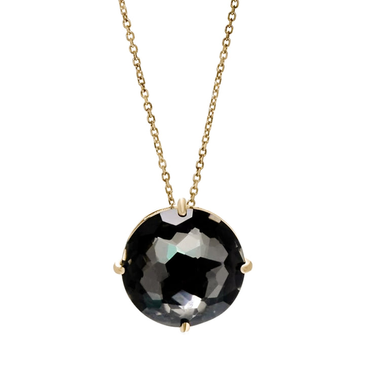 Round Black Night Topaz Necklace