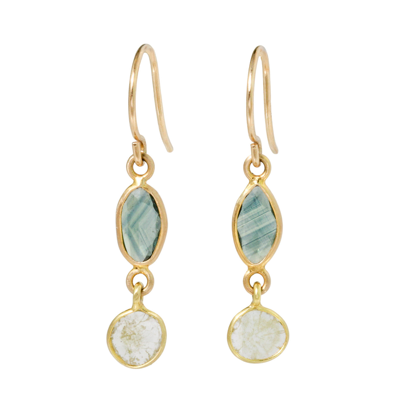 Sapphire Slice + Diamond Slice Earrings