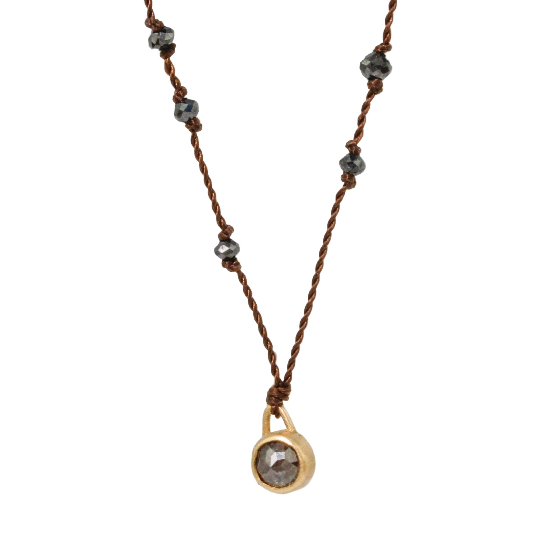 Rustic Red + Black Diamond Necklace