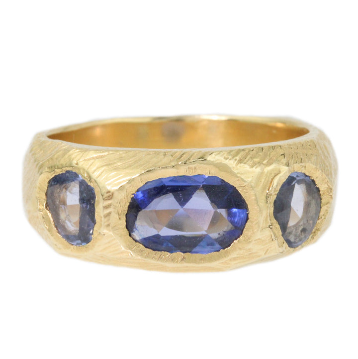 Triple Blue Sapphire Ring