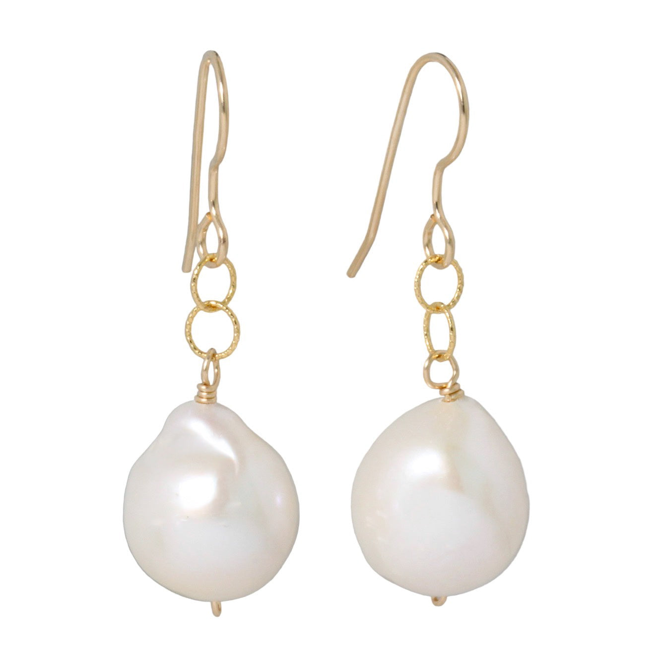 Simple Baroque Pearl Drop Earrings-Judy Brandon