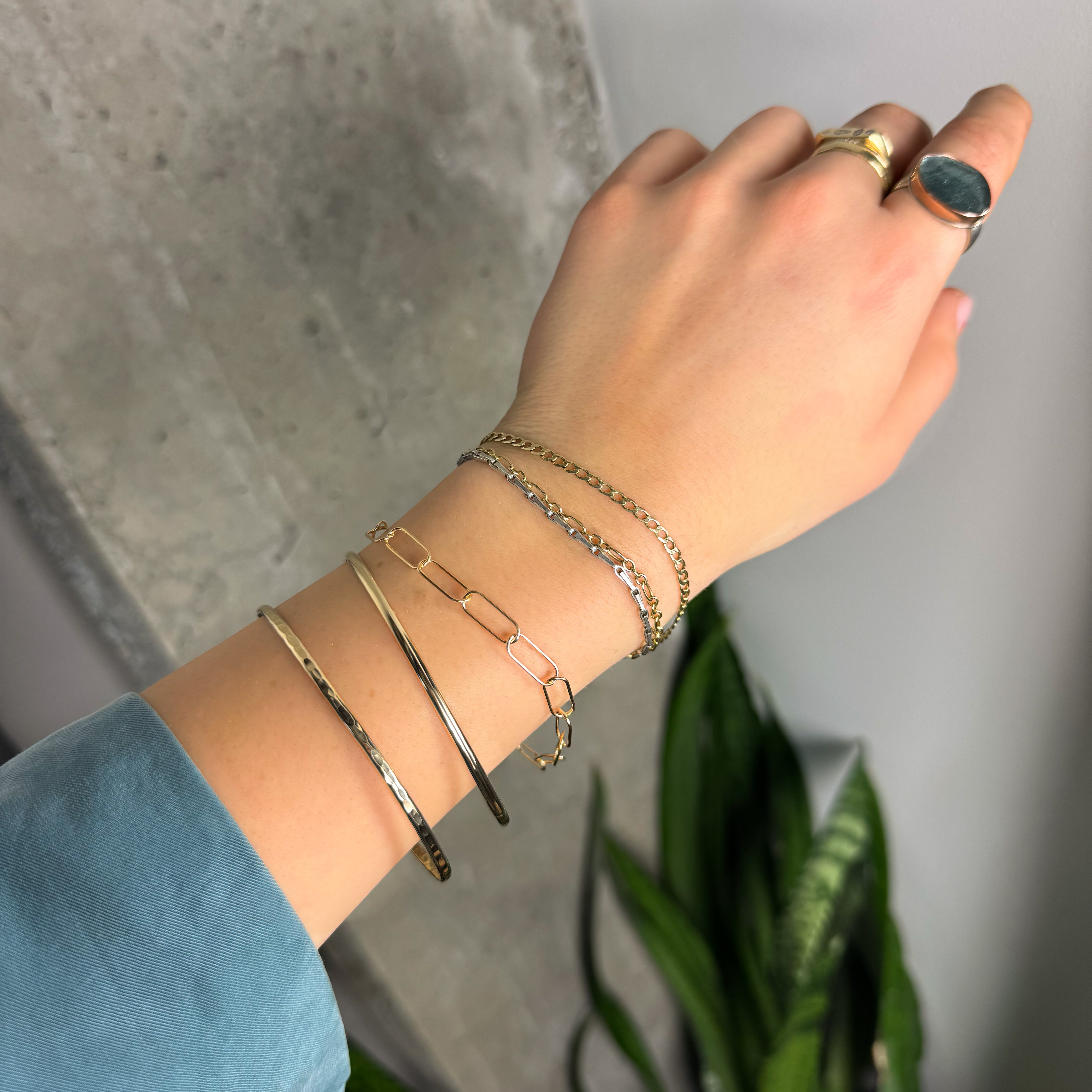 Hammered Sterling Bangle-Chemistry Jewelry