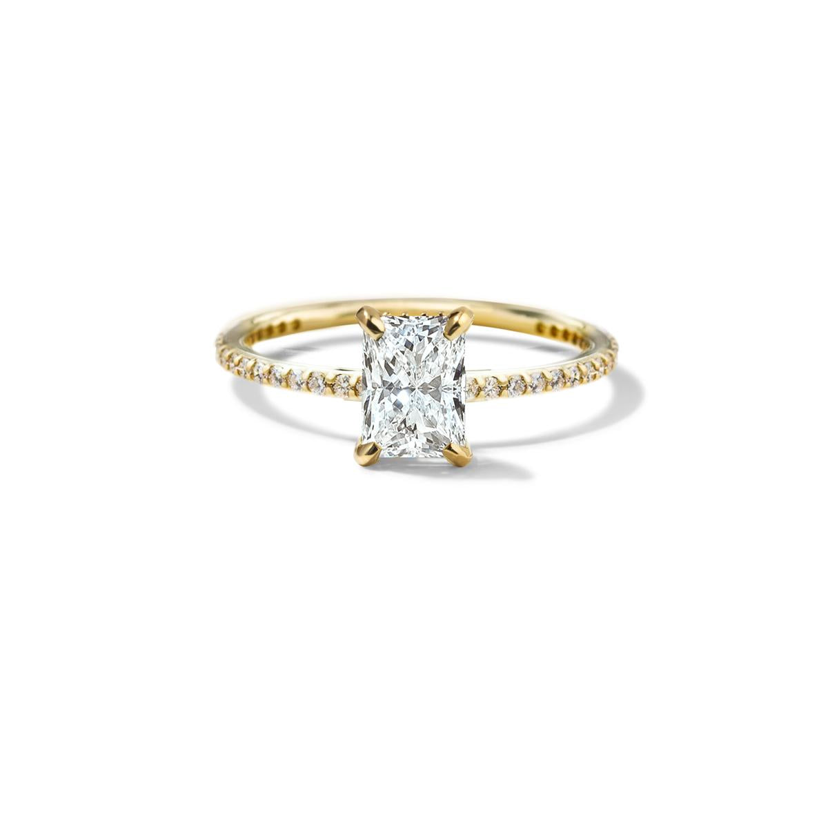Solitaire Pave Engagement Ring-Unbridaled Collective