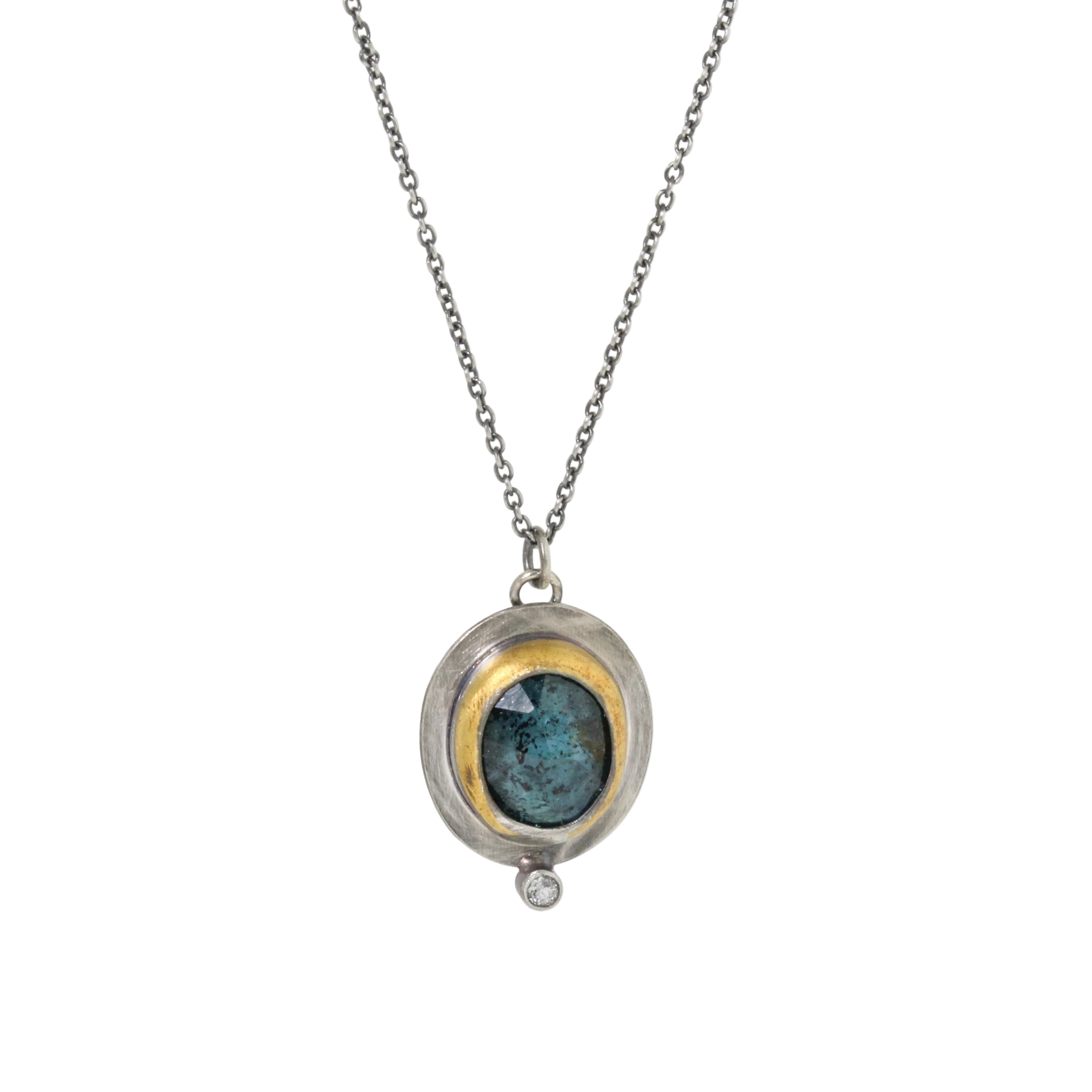 Teal Kyanite + Topaz Necklace-Austin Titus