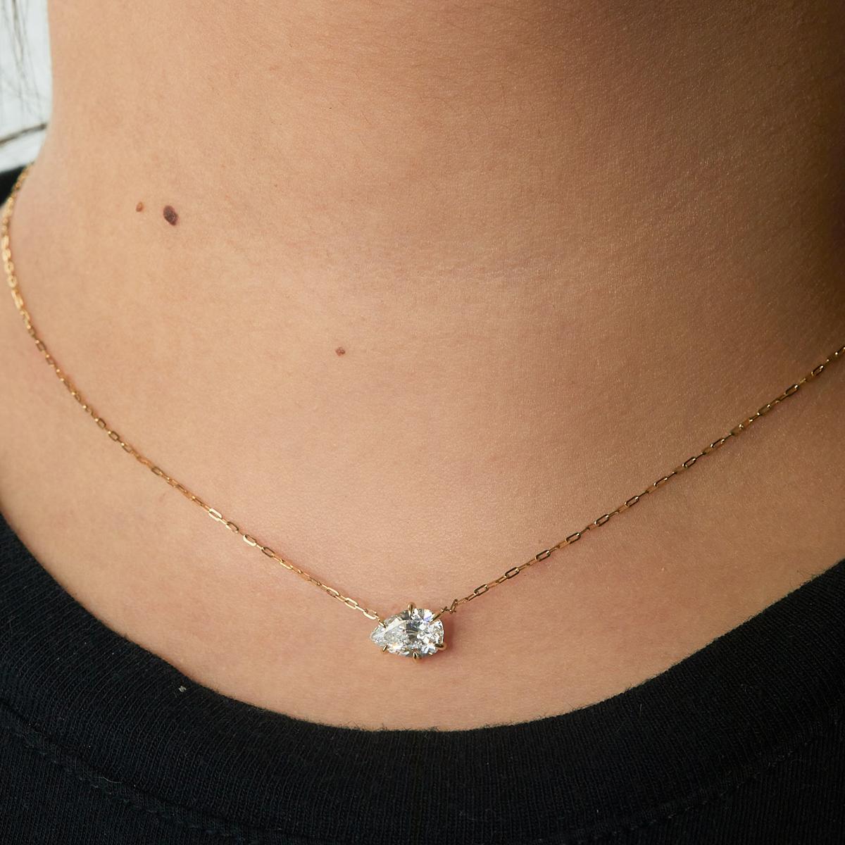 Teardrop Diamond Pendant Necklace-Unbridaled Collective