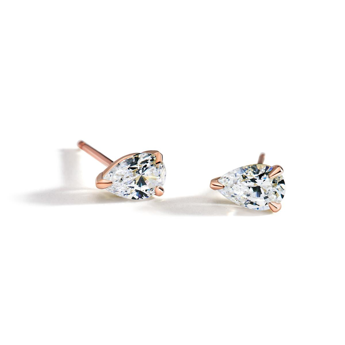 Teardrop Diamond Stud Earrings-Unbridaled Collective