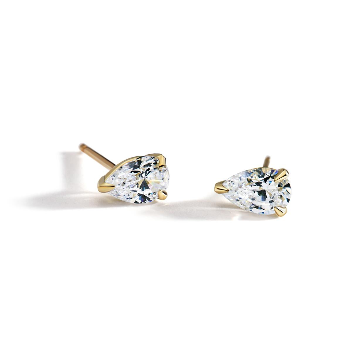 Teardrop Diamond Stud Earrings-Unbridaled Collective
