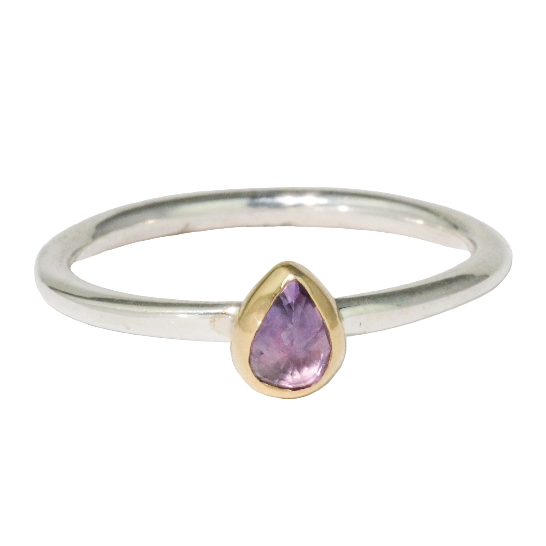 Teardrop Purple Sapphire Stacking Ring-Sara Thompson