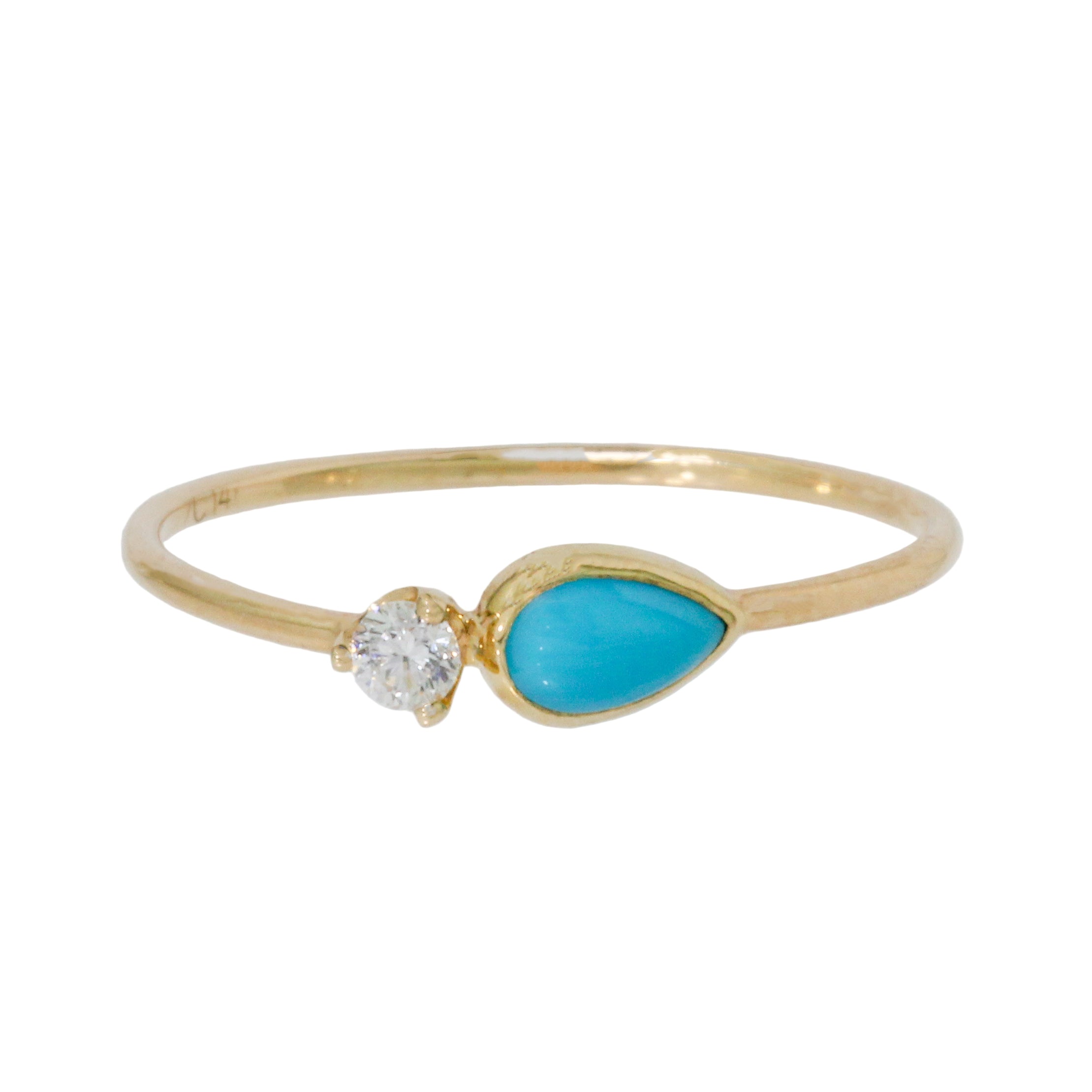Teardrop Turquoise and Diamond Ring-Zoë Chicco