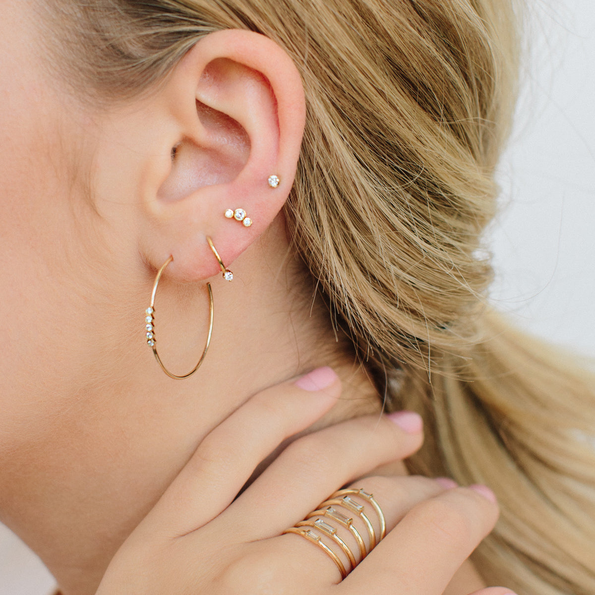 Three Graduated Diamond Curve Flat Back Stud-Zoë Chicco