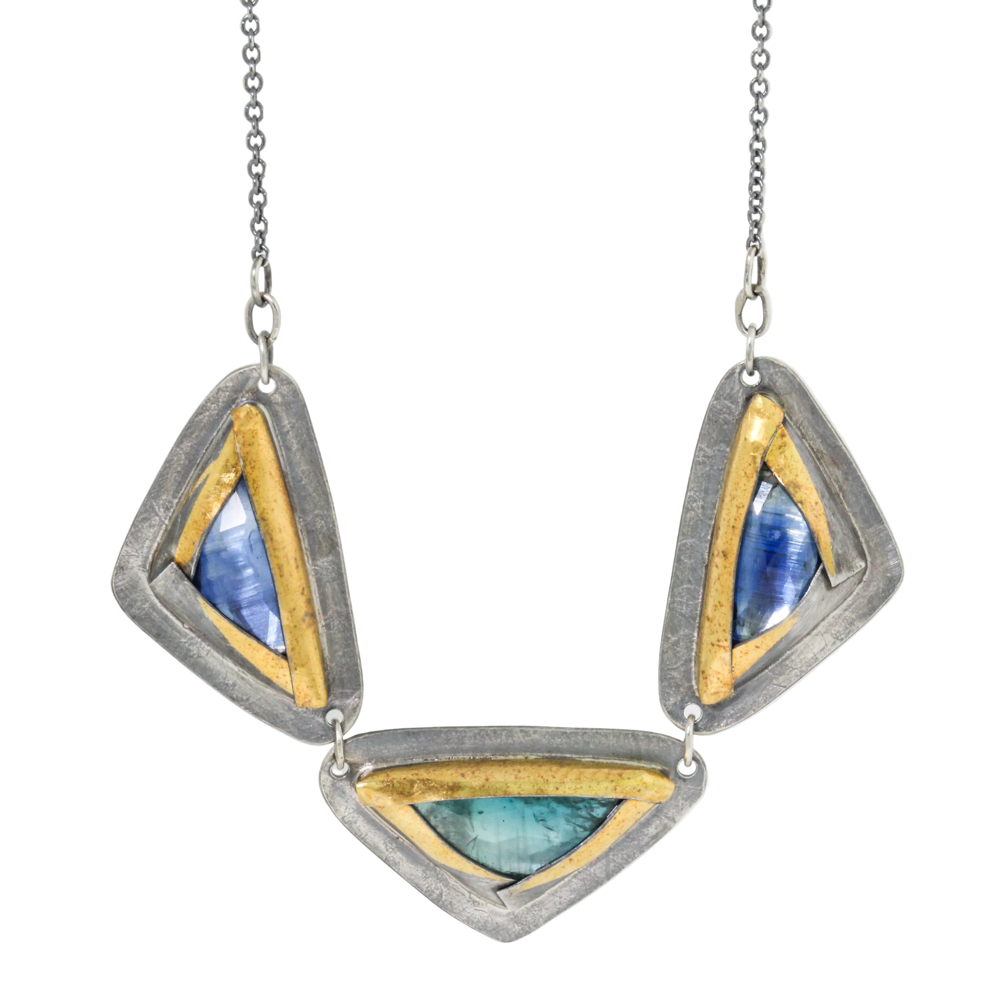 Triple Kyanite Kite Necklace-Austin Titus